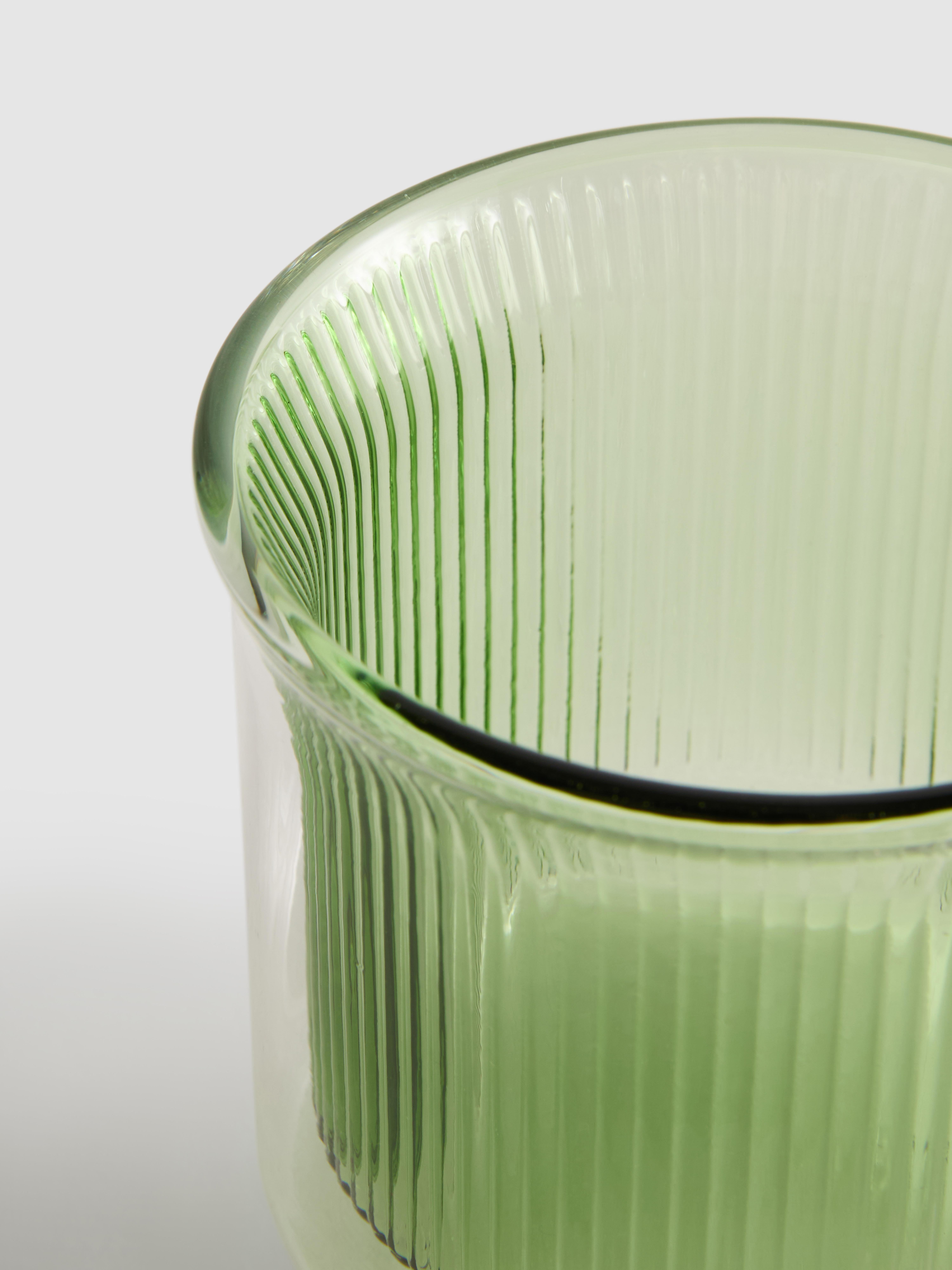 Mug en verre côtelé