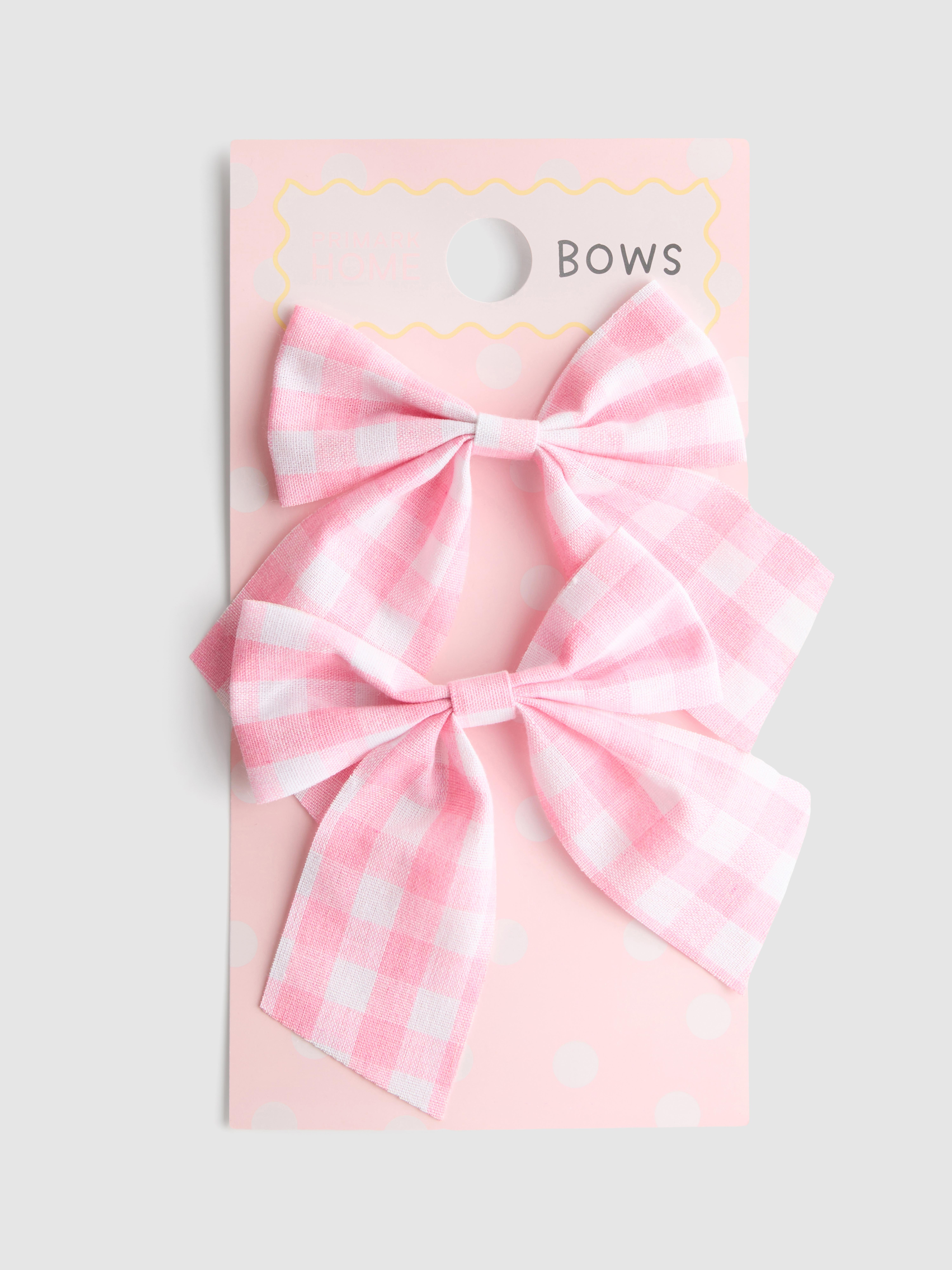 Lot de 2 décorations nœuds vichy