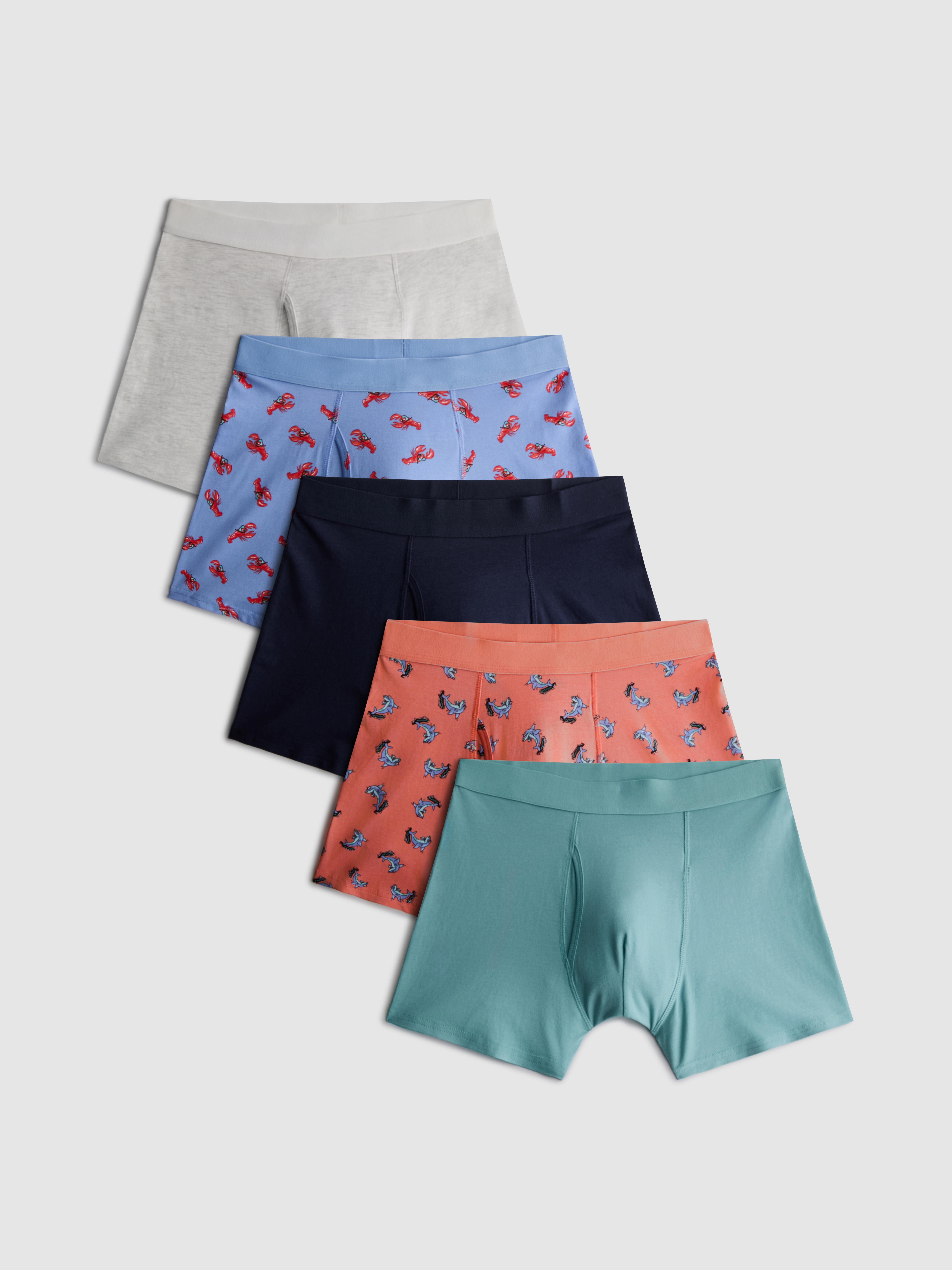 Boxershorts mit Meeres-Print, 5er-Pack