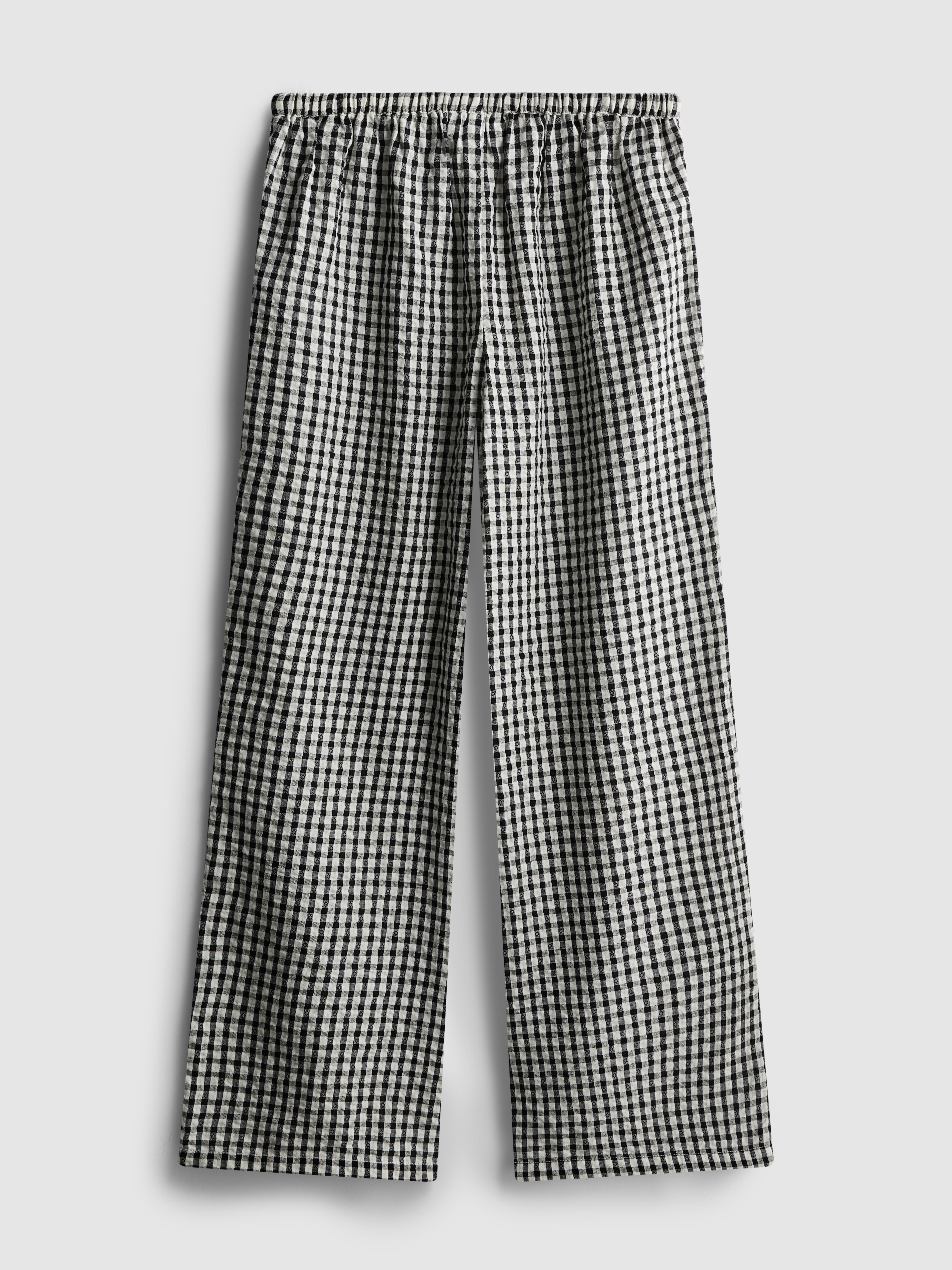 Girls Black/White 7-15yrs | Gingham Check Pants | Primark