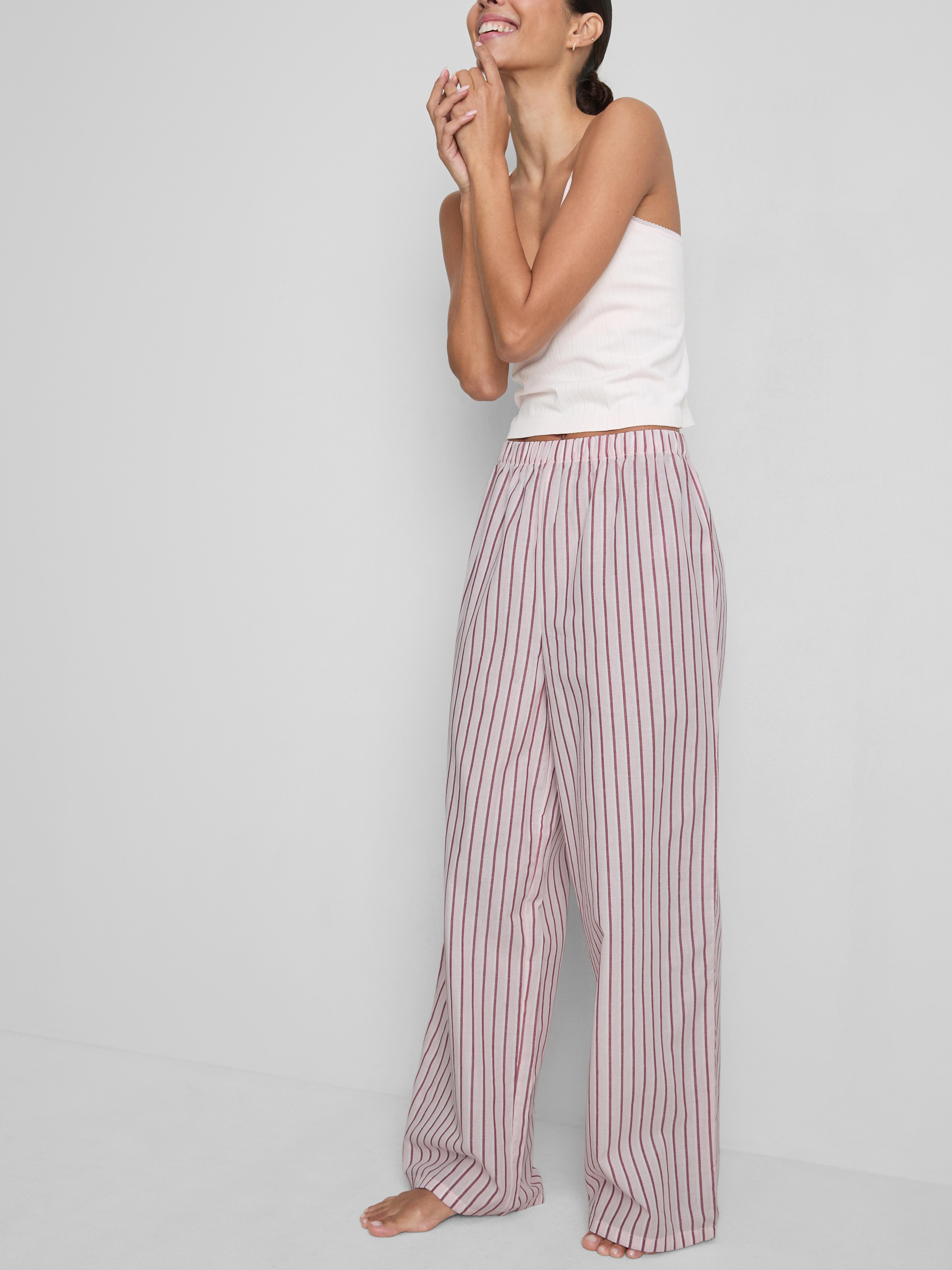 Cotton Stripe Pajama Bottoms