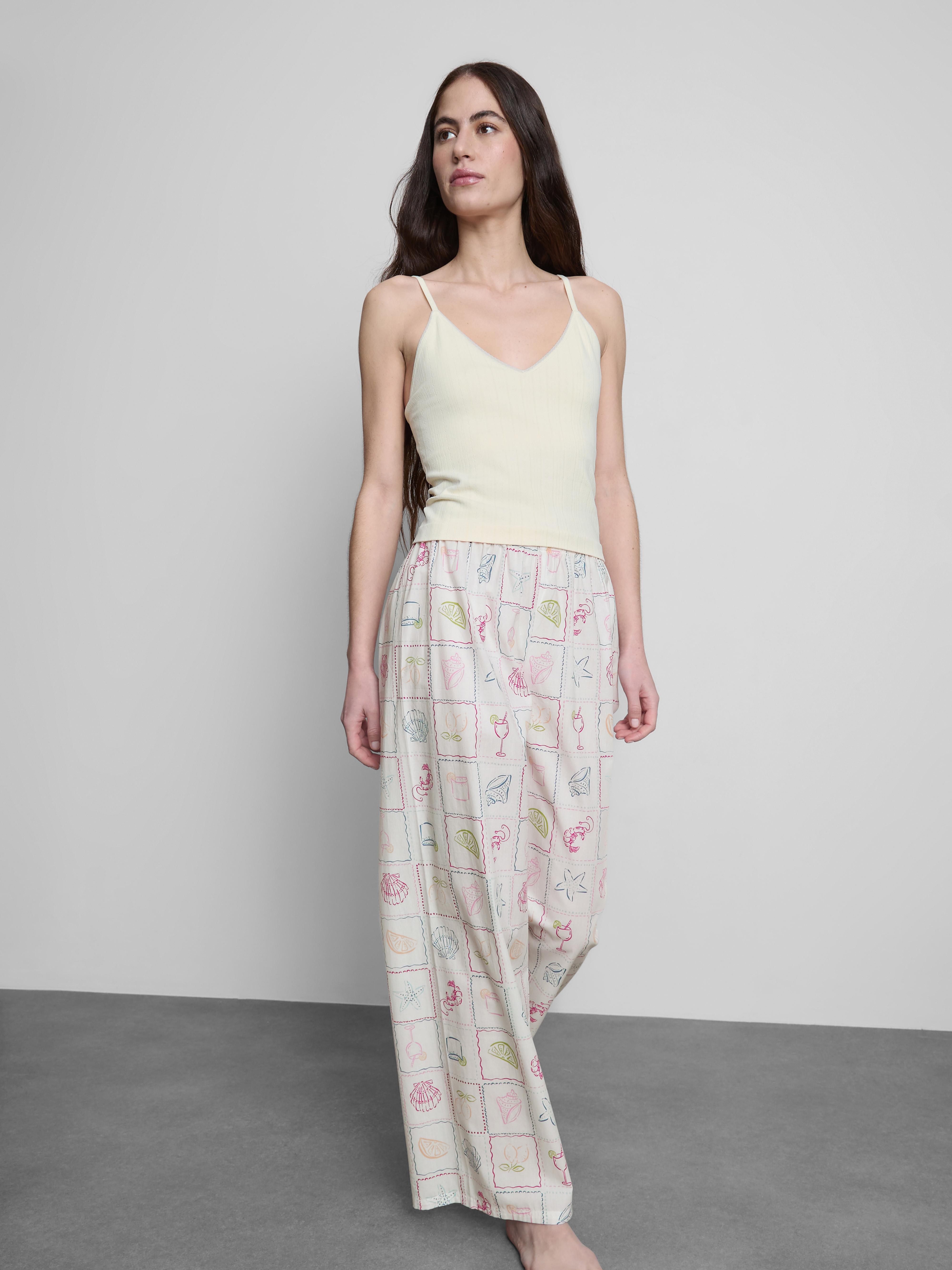 Bedruckte Baumwoll-Schlafanzughose