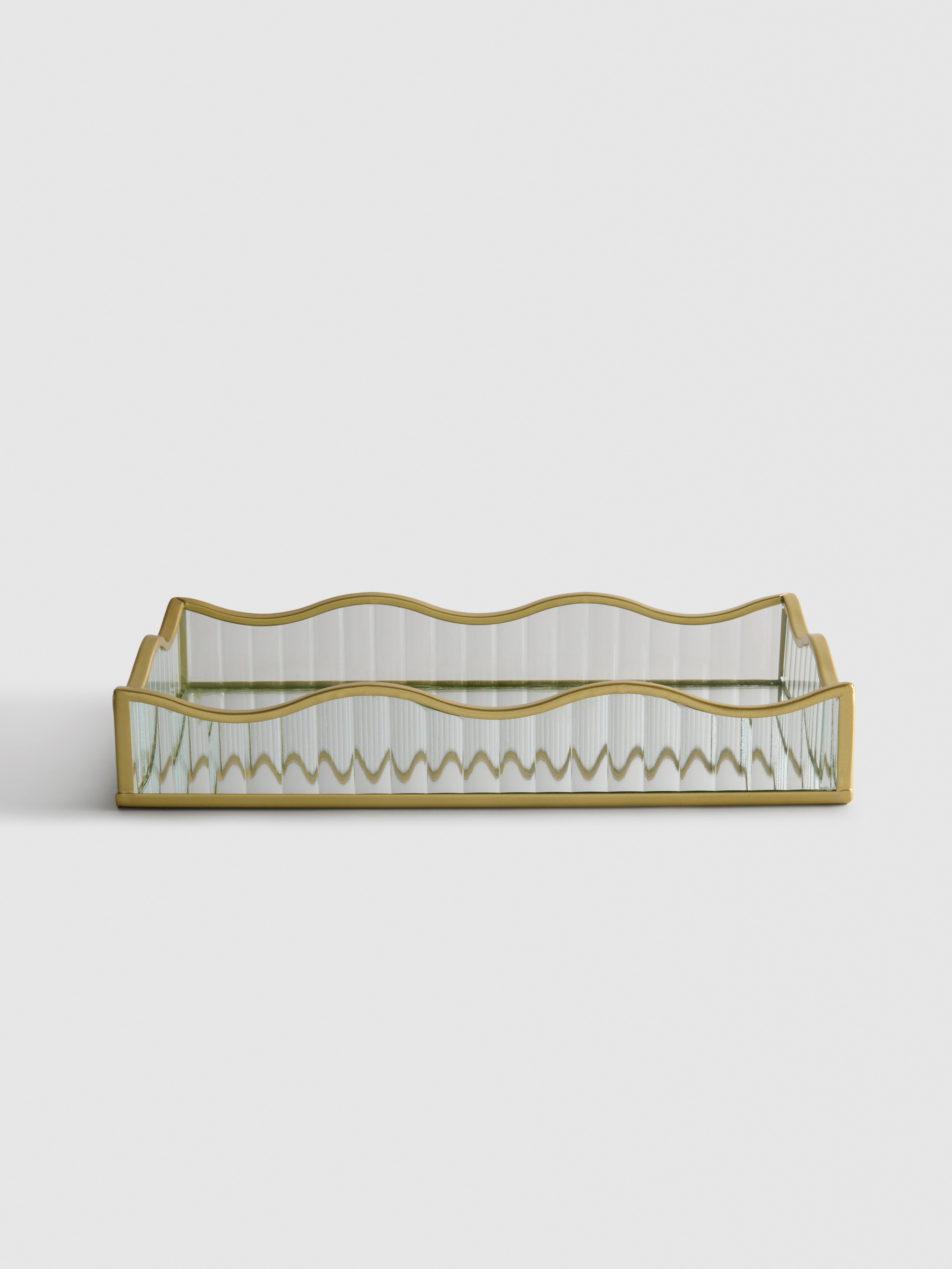 Scalloped Glass Rectangle Tray