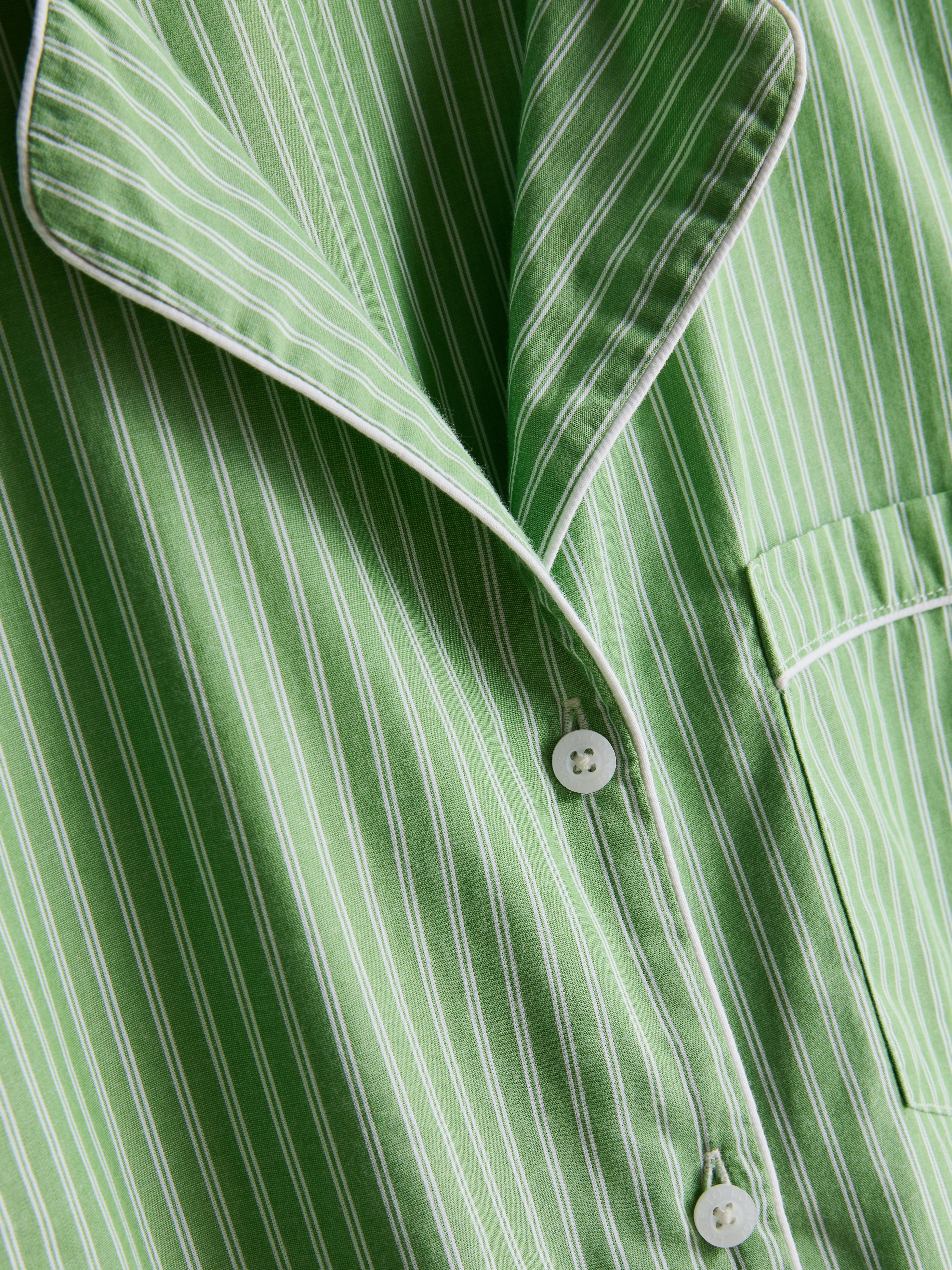 Women's Light Green Love To Lounge Stripe Pajama Shirt