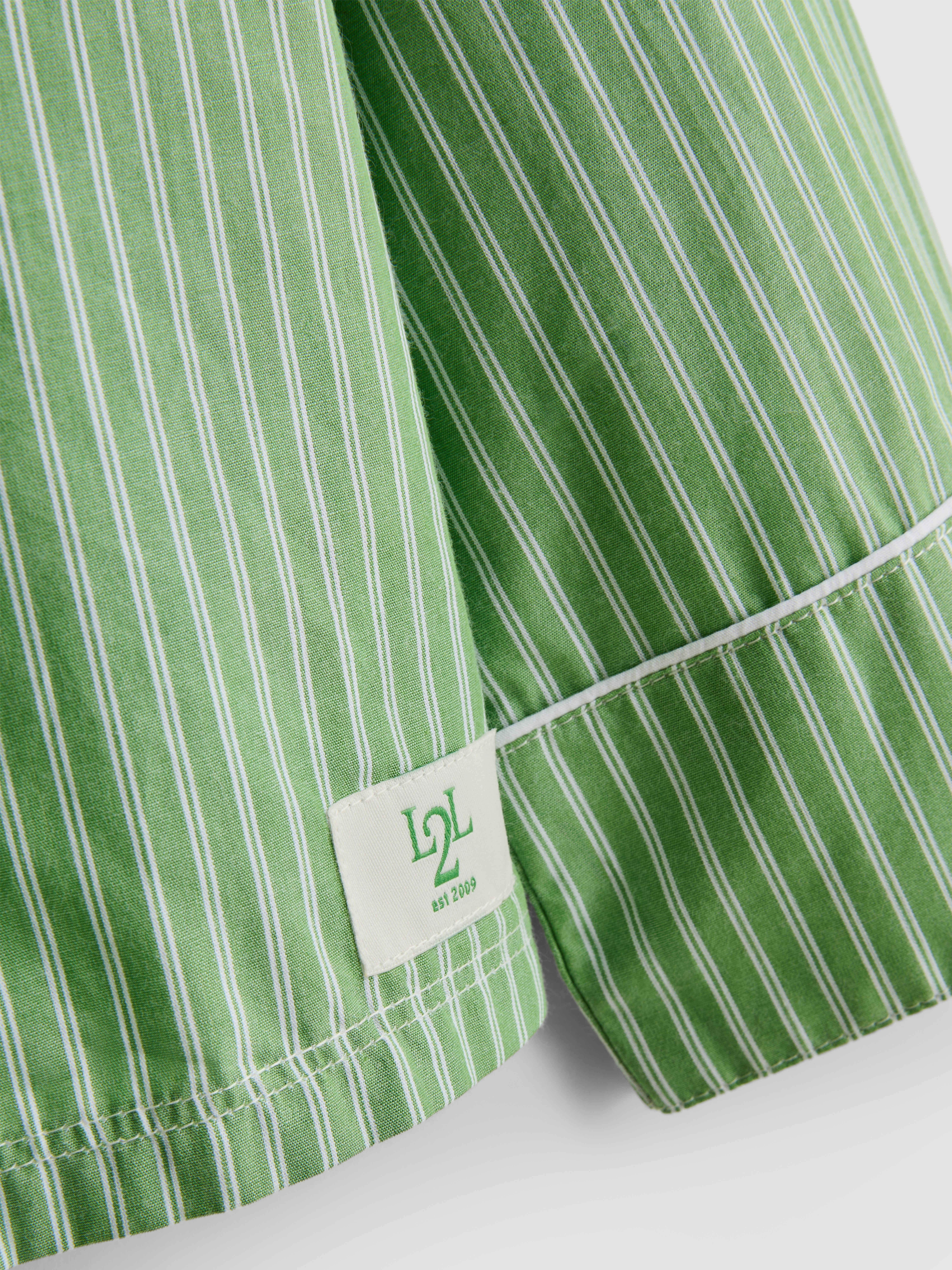 Women's Light Green Love To Lounge Stripe Pajama Shirt