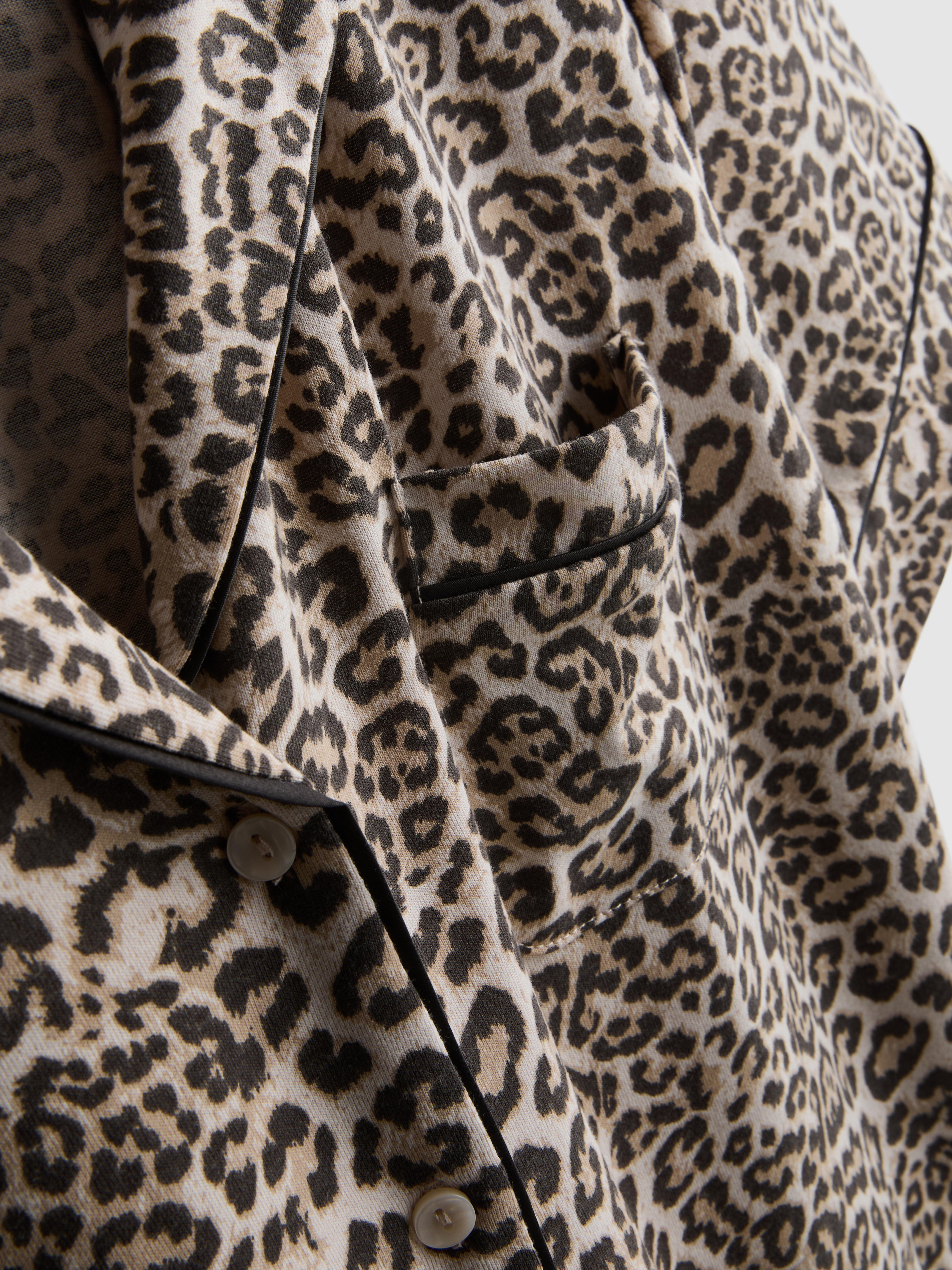 Women's Light Brown Printed Shorty Boyfriend Pajamas