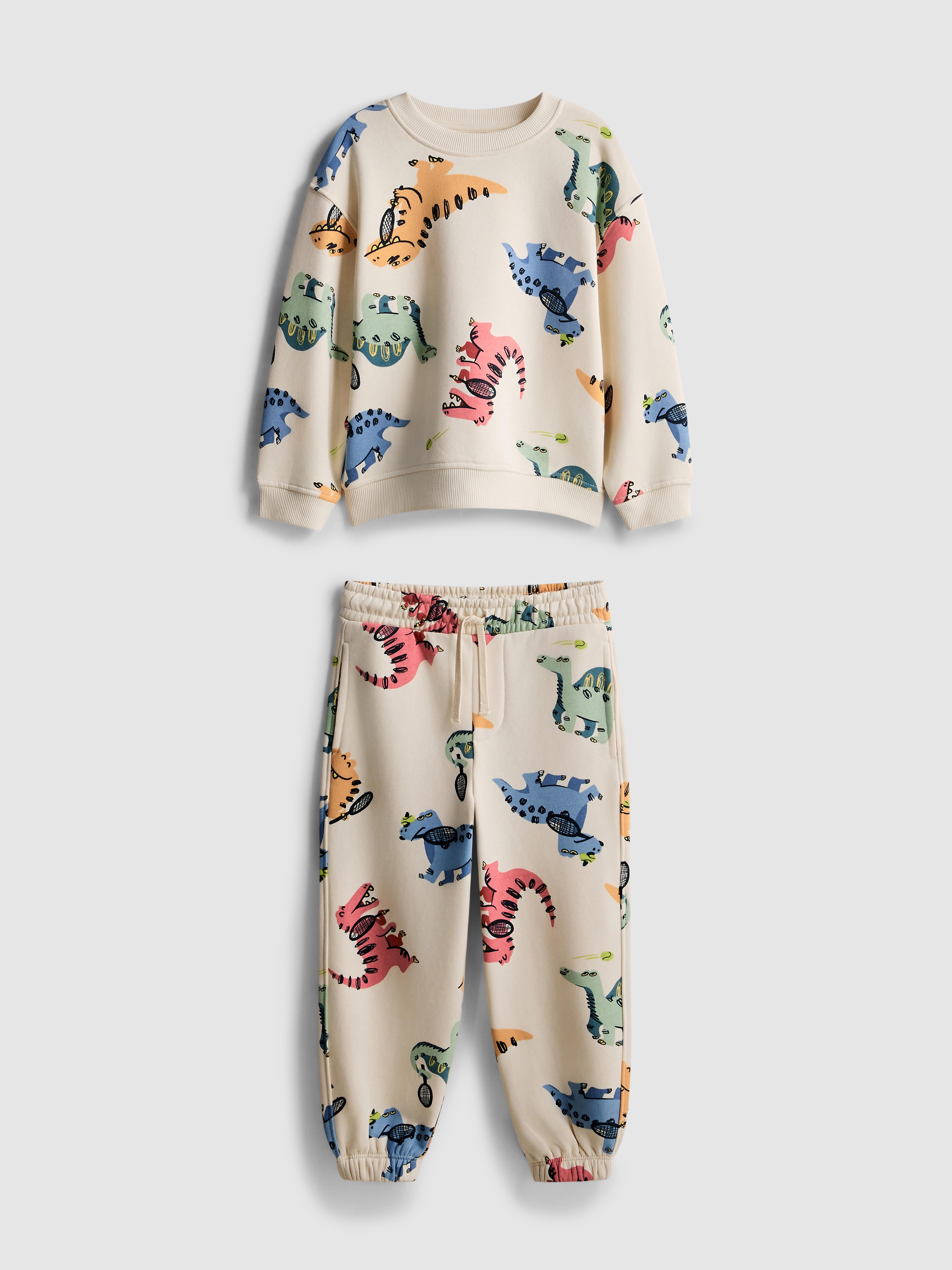 1.5-8yrs | Dinosaur Graphic Sweatshirt and Sweatpants Set