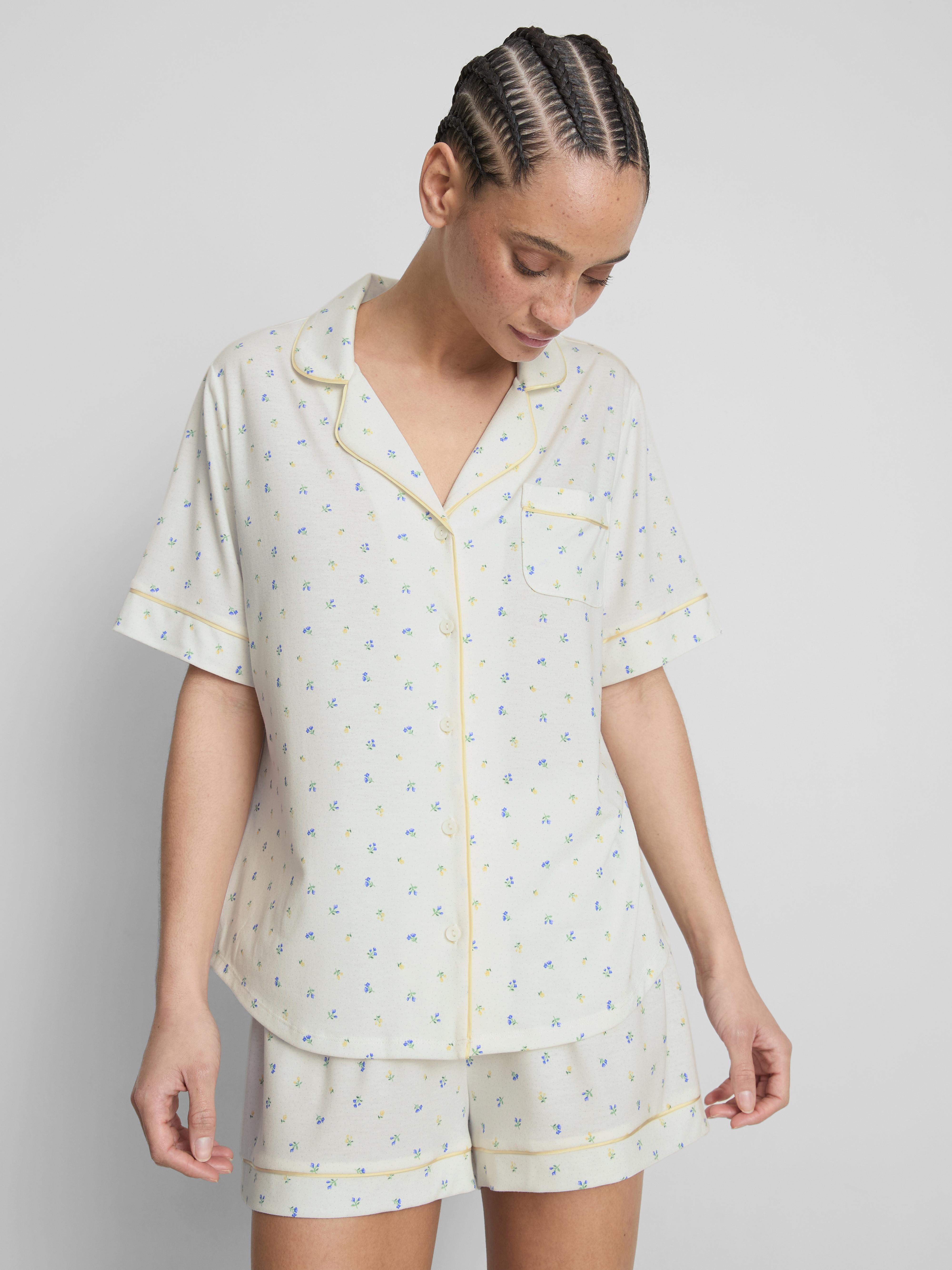 Pijama corto de corte boyfriend estampado