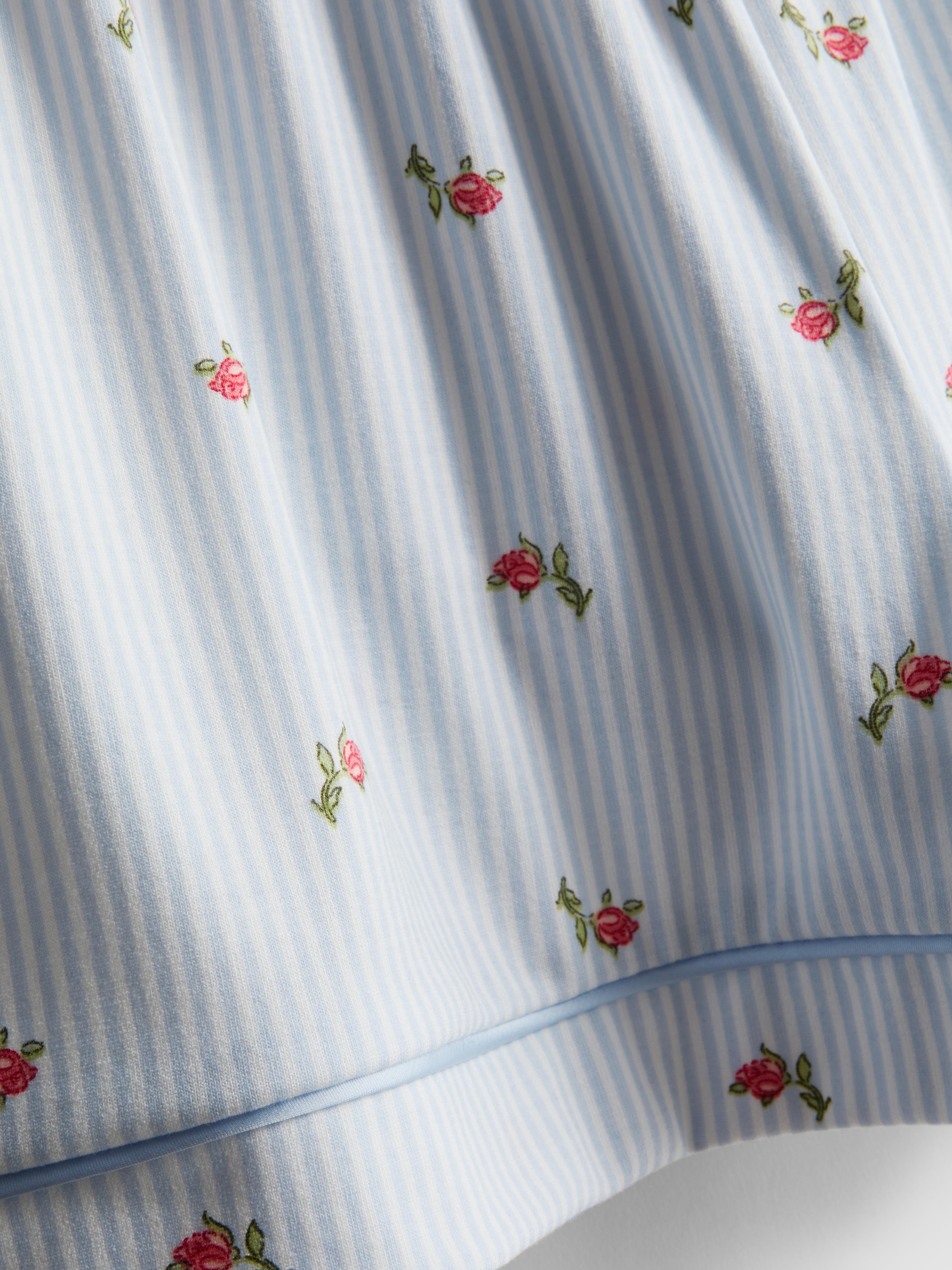 Women's Light Blue Printed Short Boyfriend Pajamas