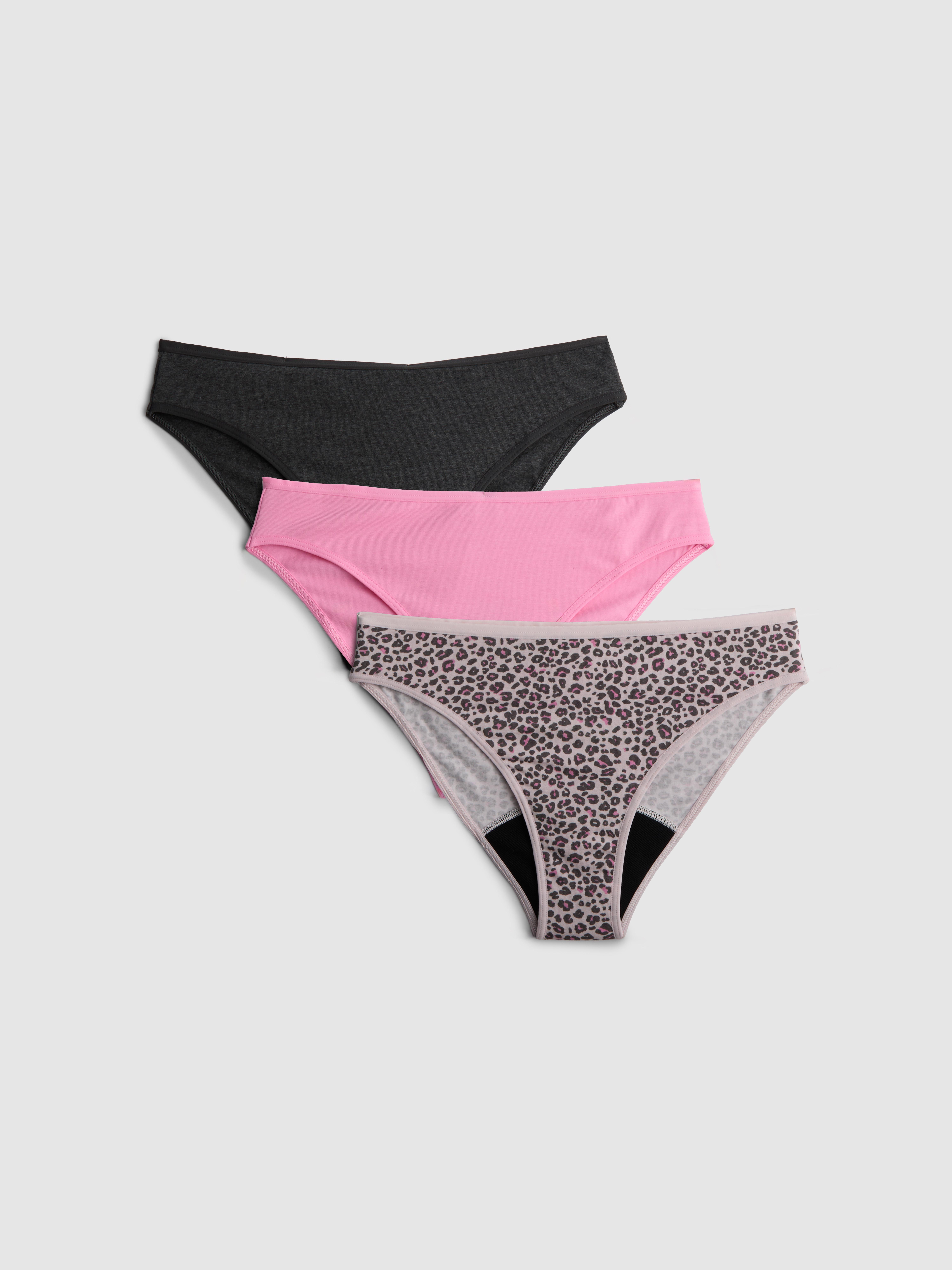 Lot de 3 mini culottes menstruelles pour flux moyen