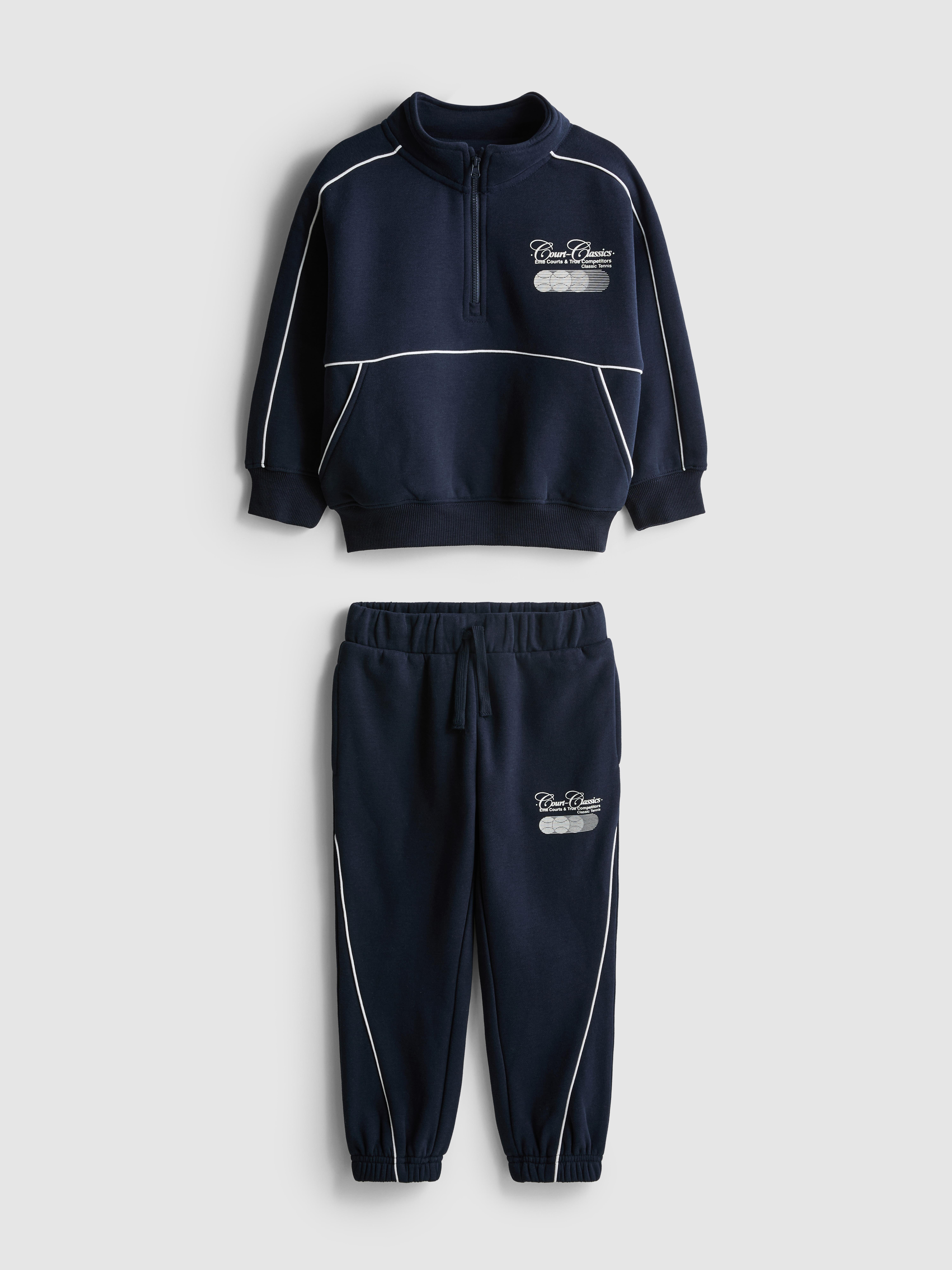 Boys Navy 1.5-8yrs | Funnel Neck Sweatshirt and Joggers Set
