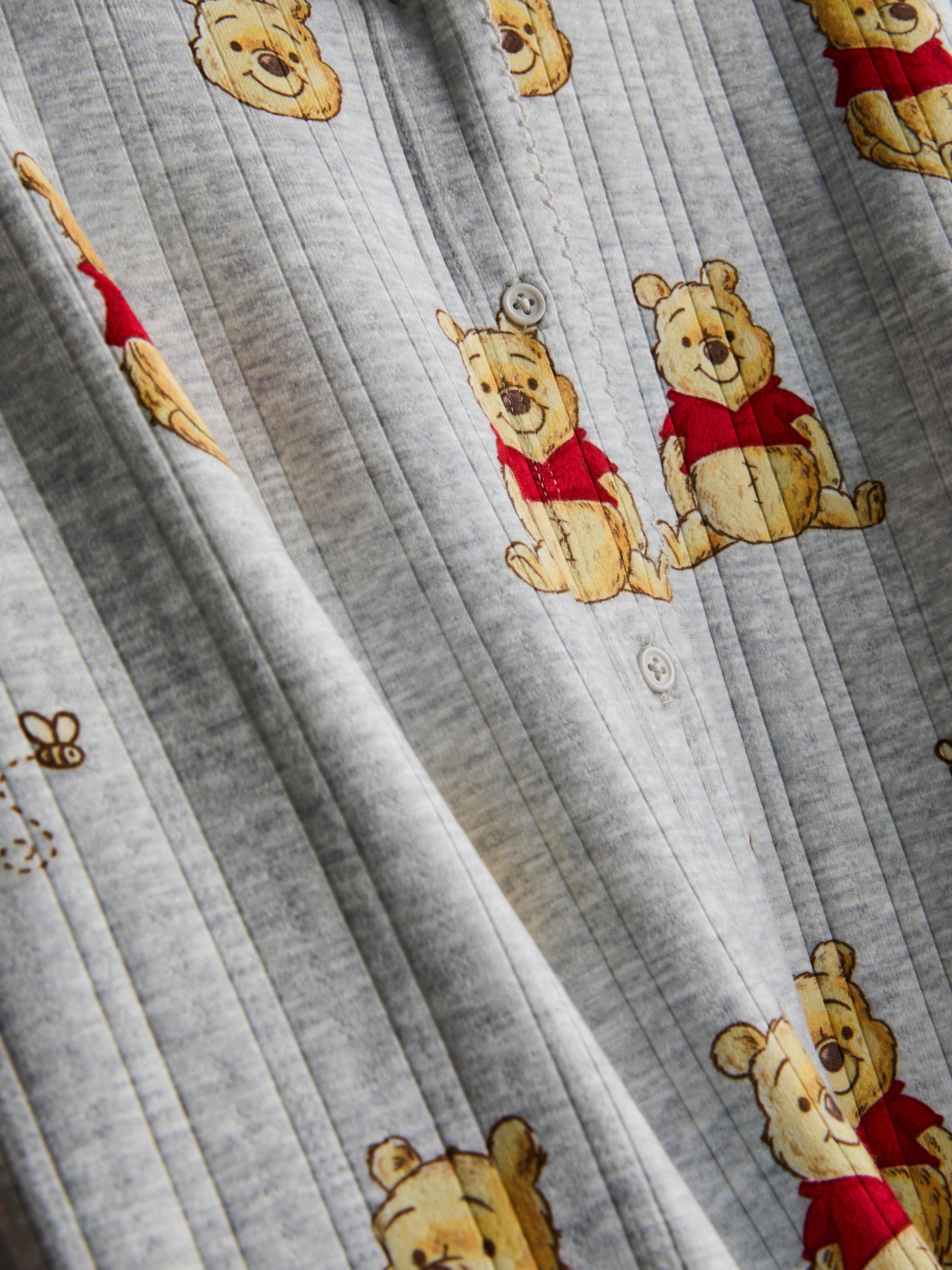 Women's Gray Heather Disney’s Winnie the Pooh Pointelle Button-Up Pajama Top