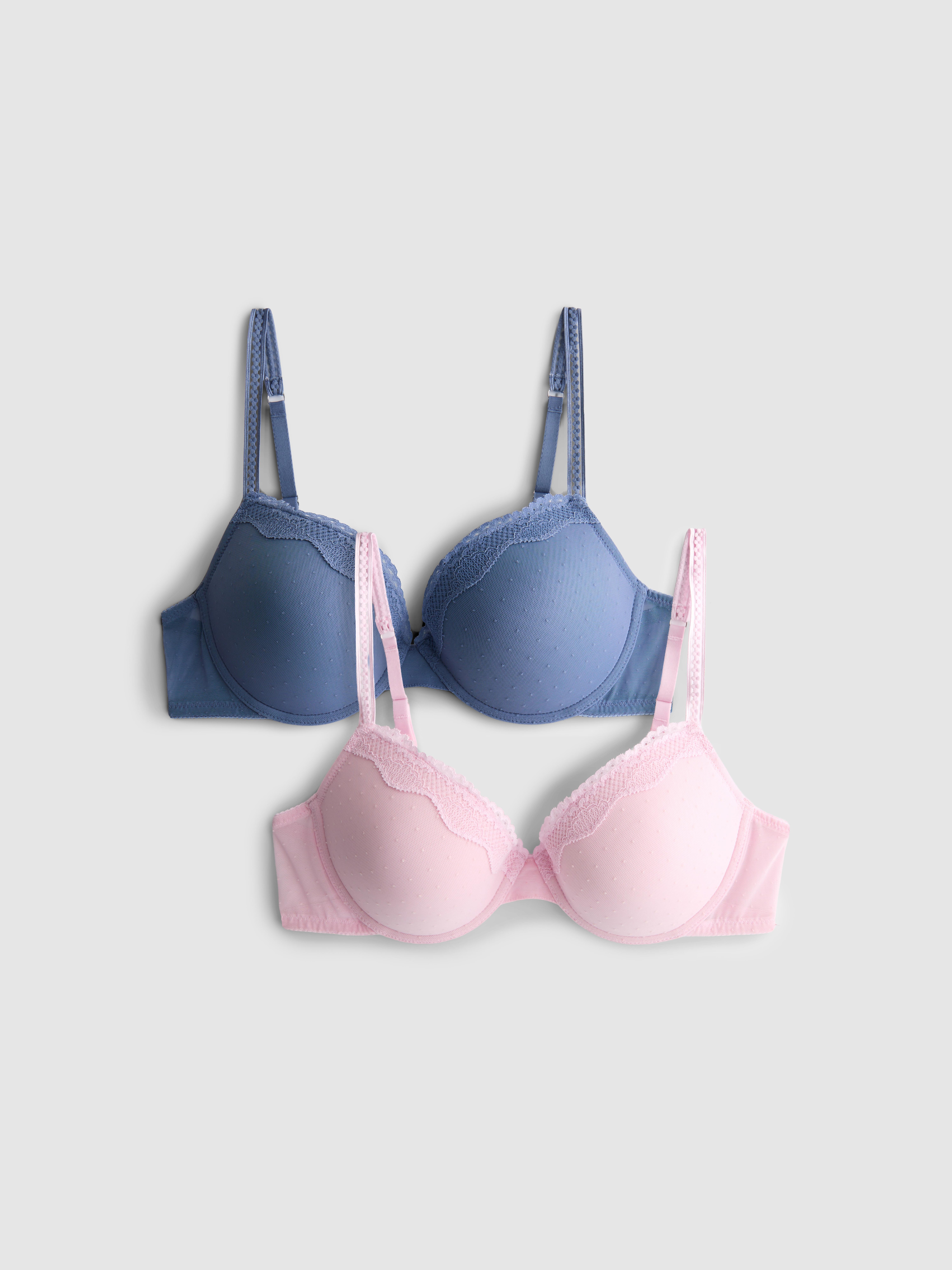 2pk A-D Dot Push Up Bras