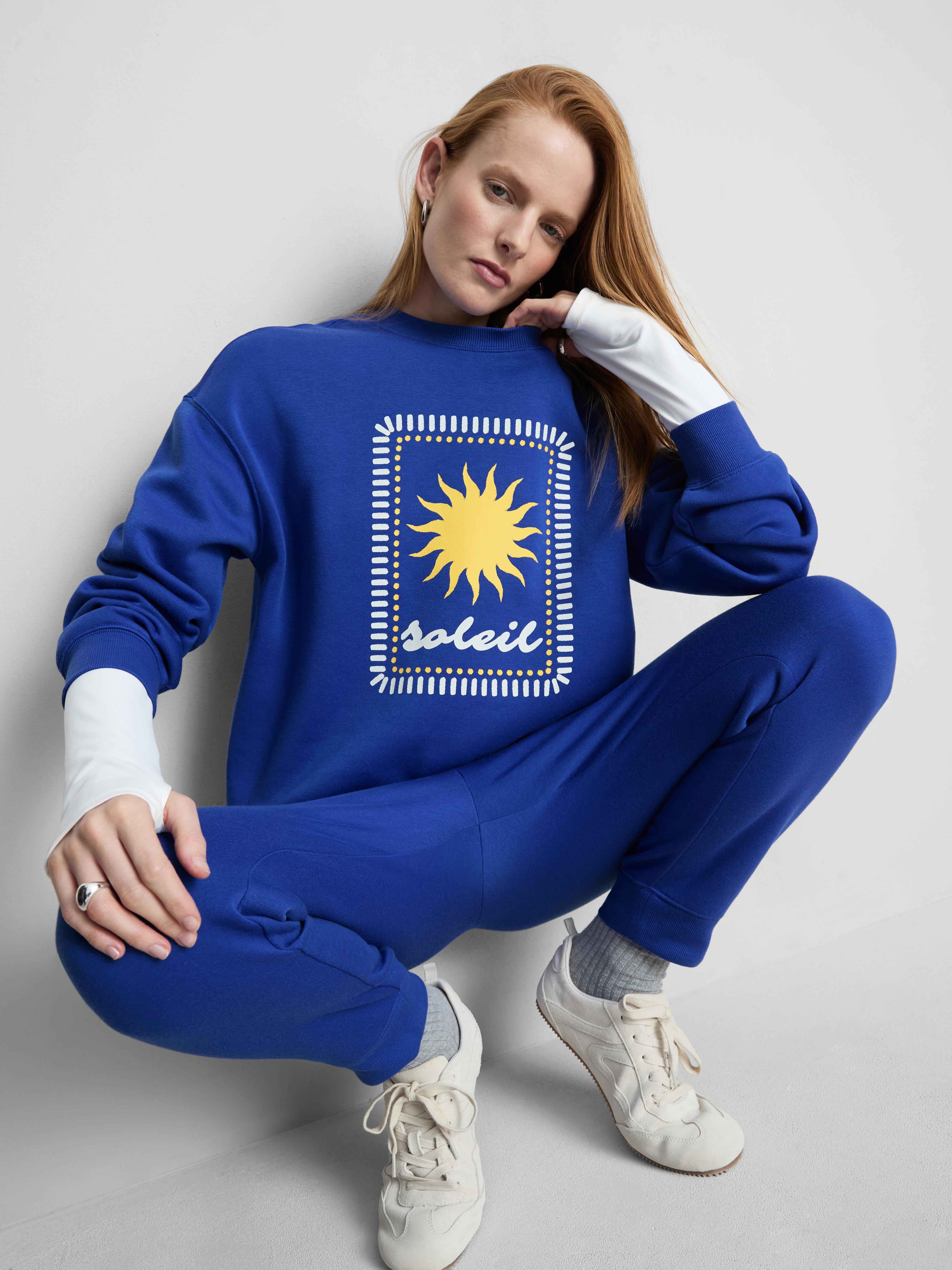 Volná mikina ze směsi bavlny s potiskem