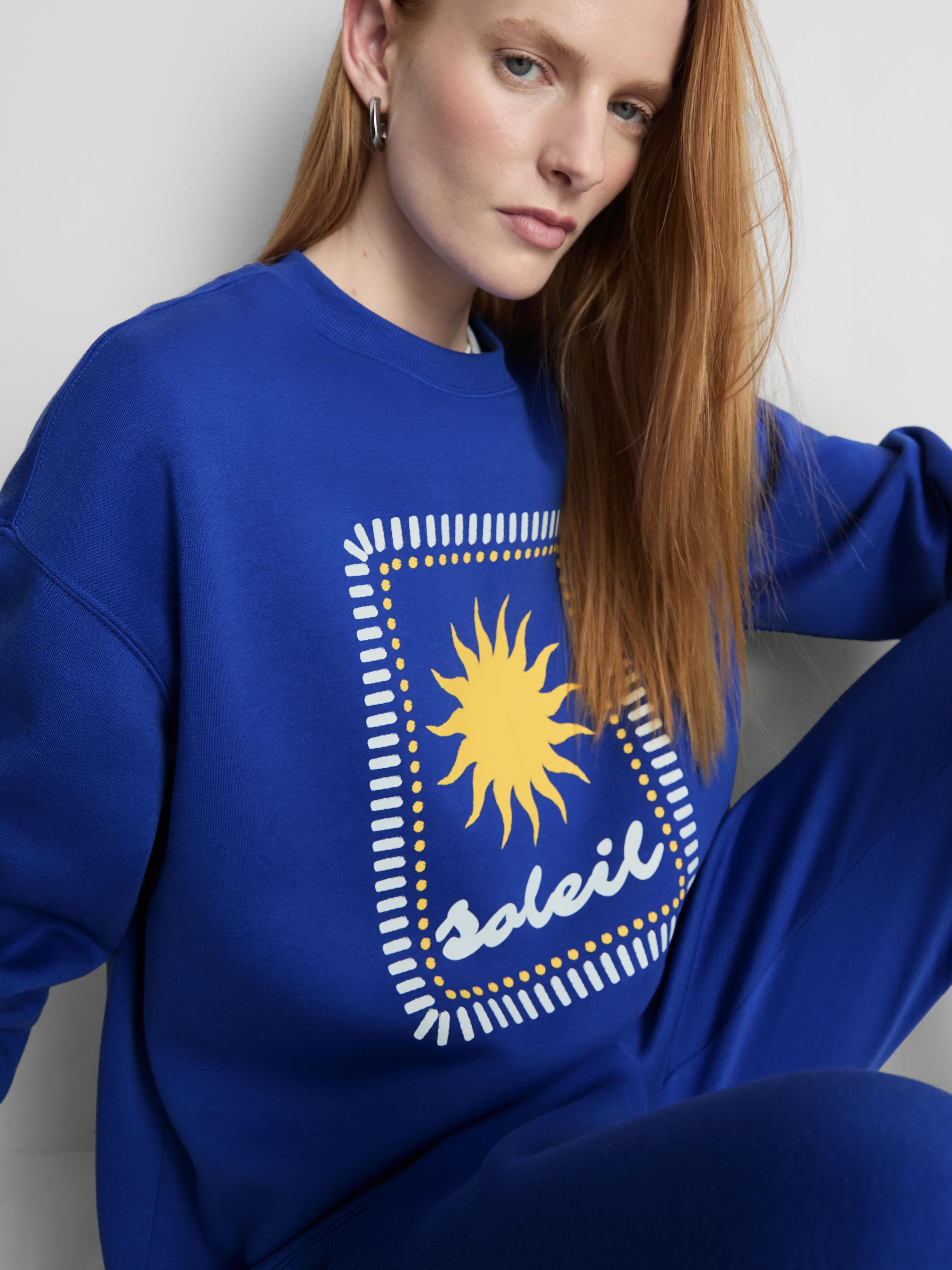 Volná mikina ze směsi bavlny s potiskem