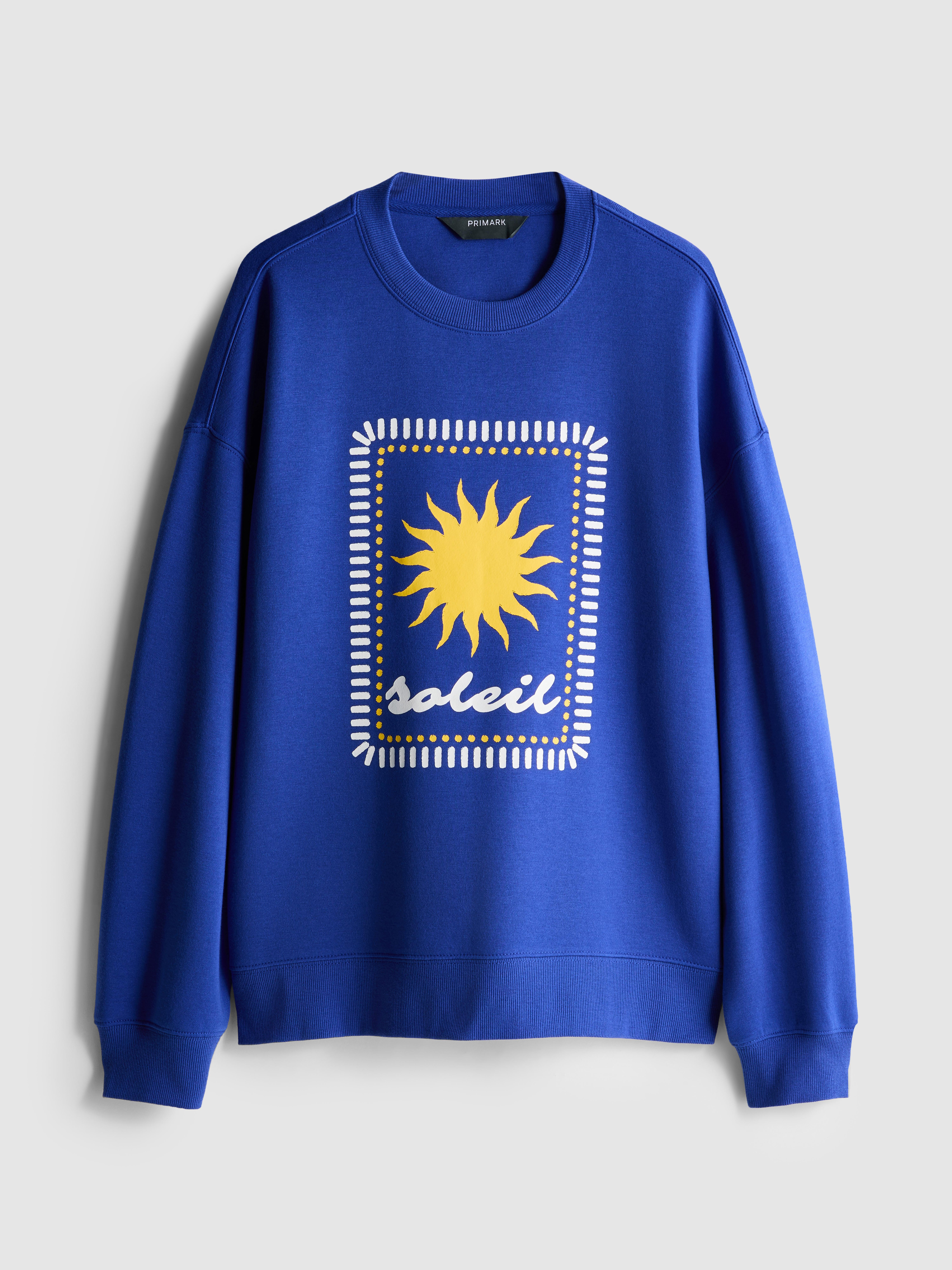 Volná mikina ze směsi bavlny s potiskem