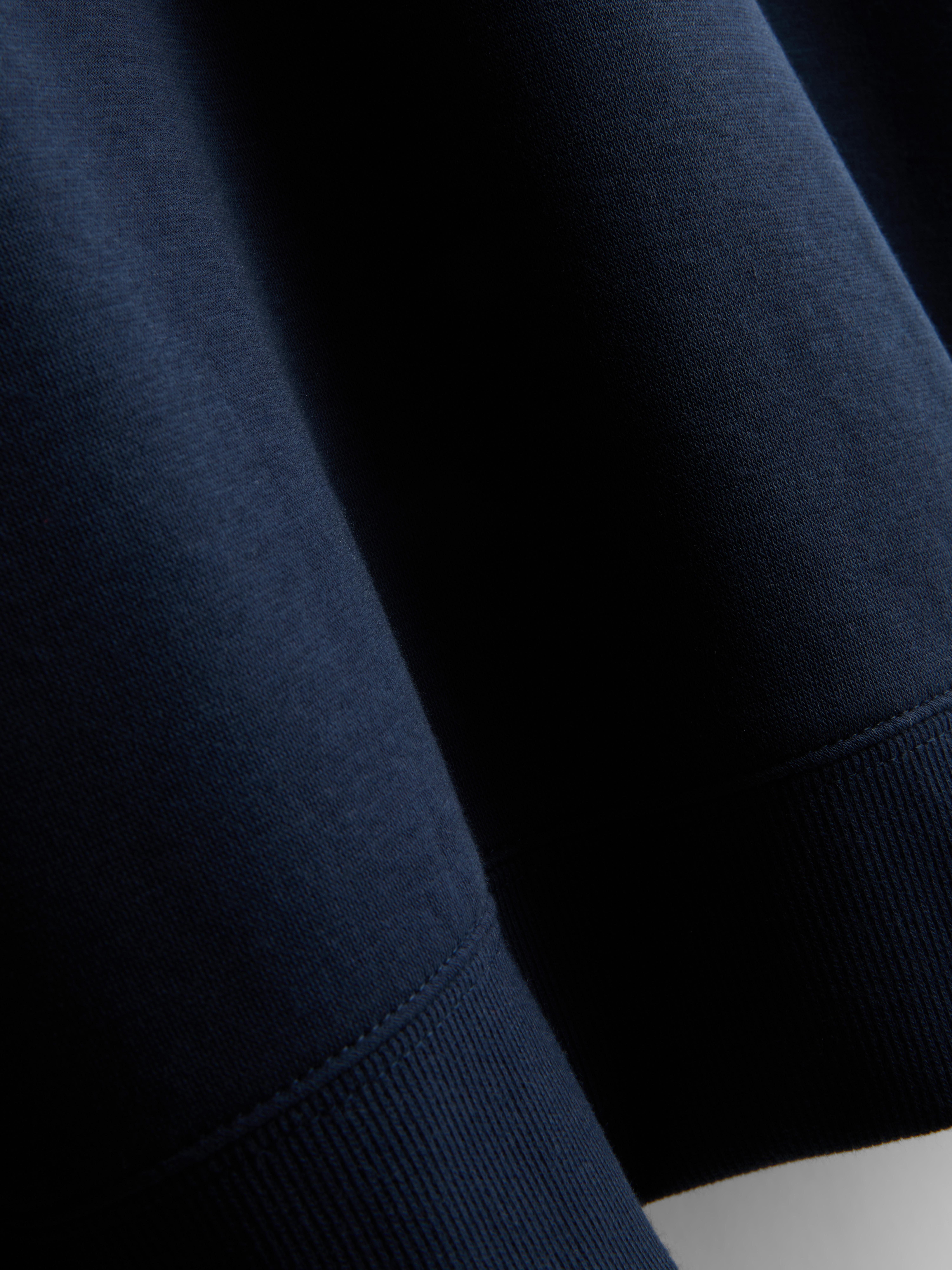 Women's Navy Relaxed Cotton Blend Printed Sweatshirt