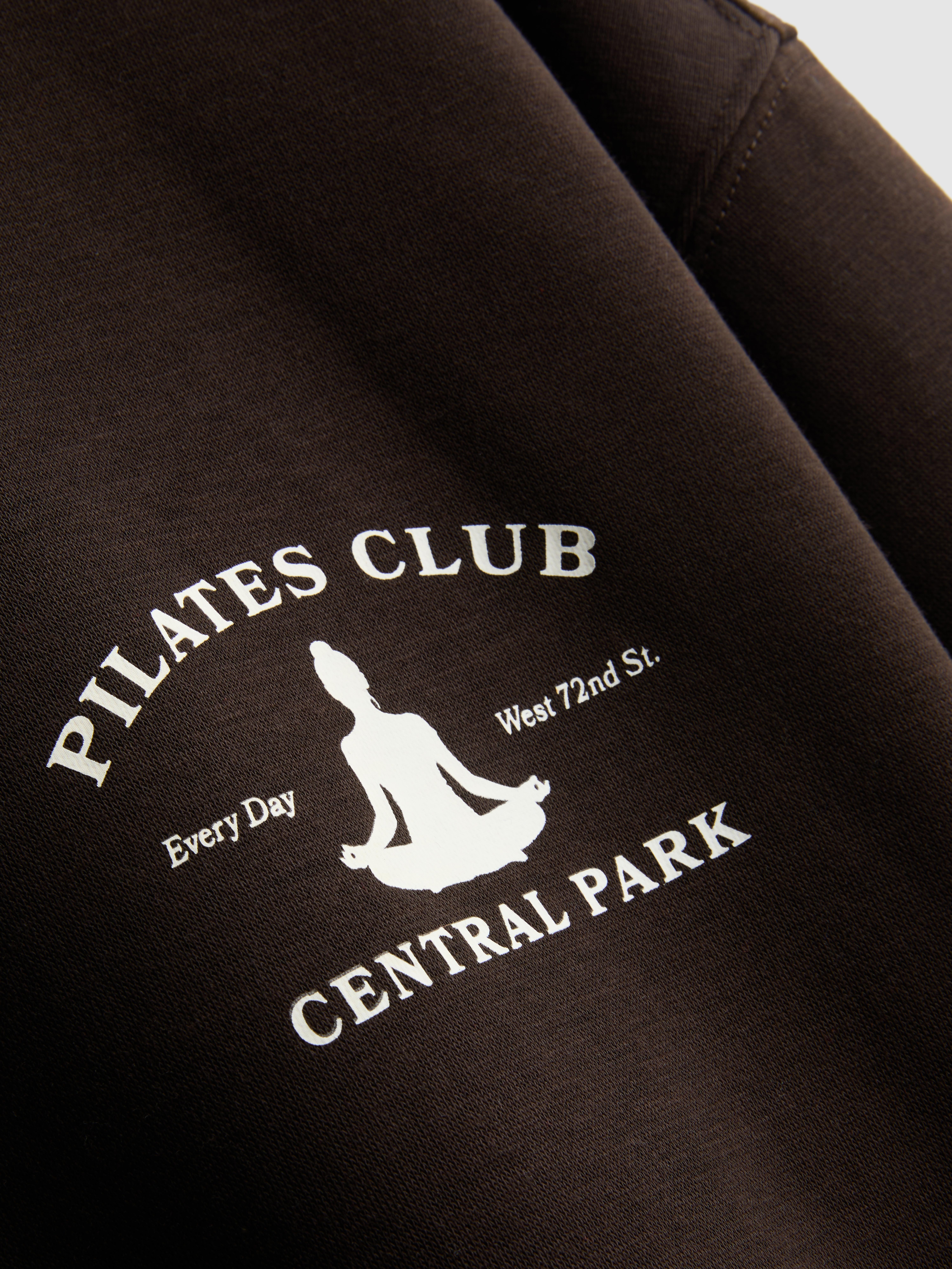 Women's Chocolate Relaxed Cotton Blend Printed Sweatshirt