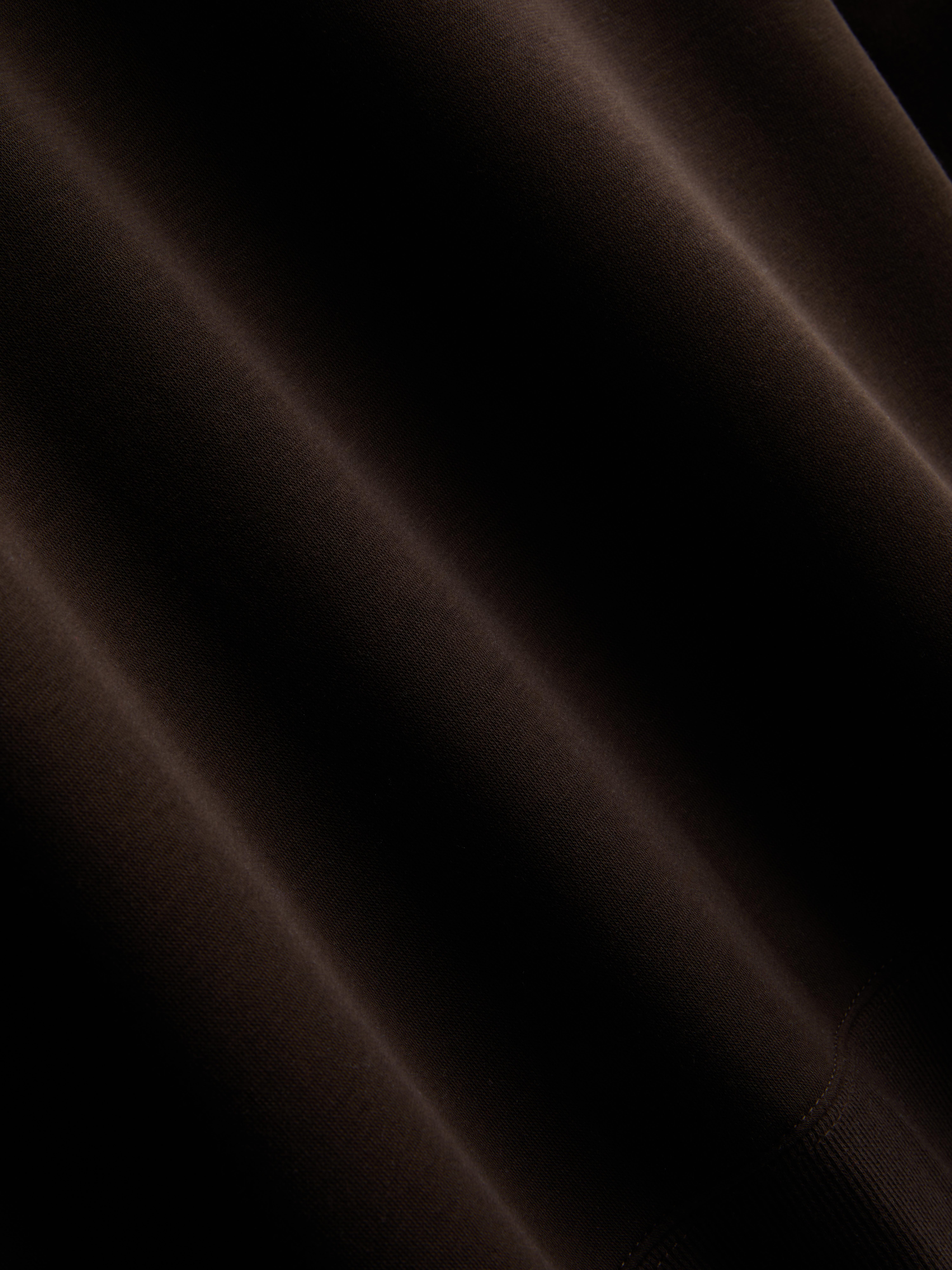 Women's Chocolate Relaxed Cotton Blend Printed Sweatshirt