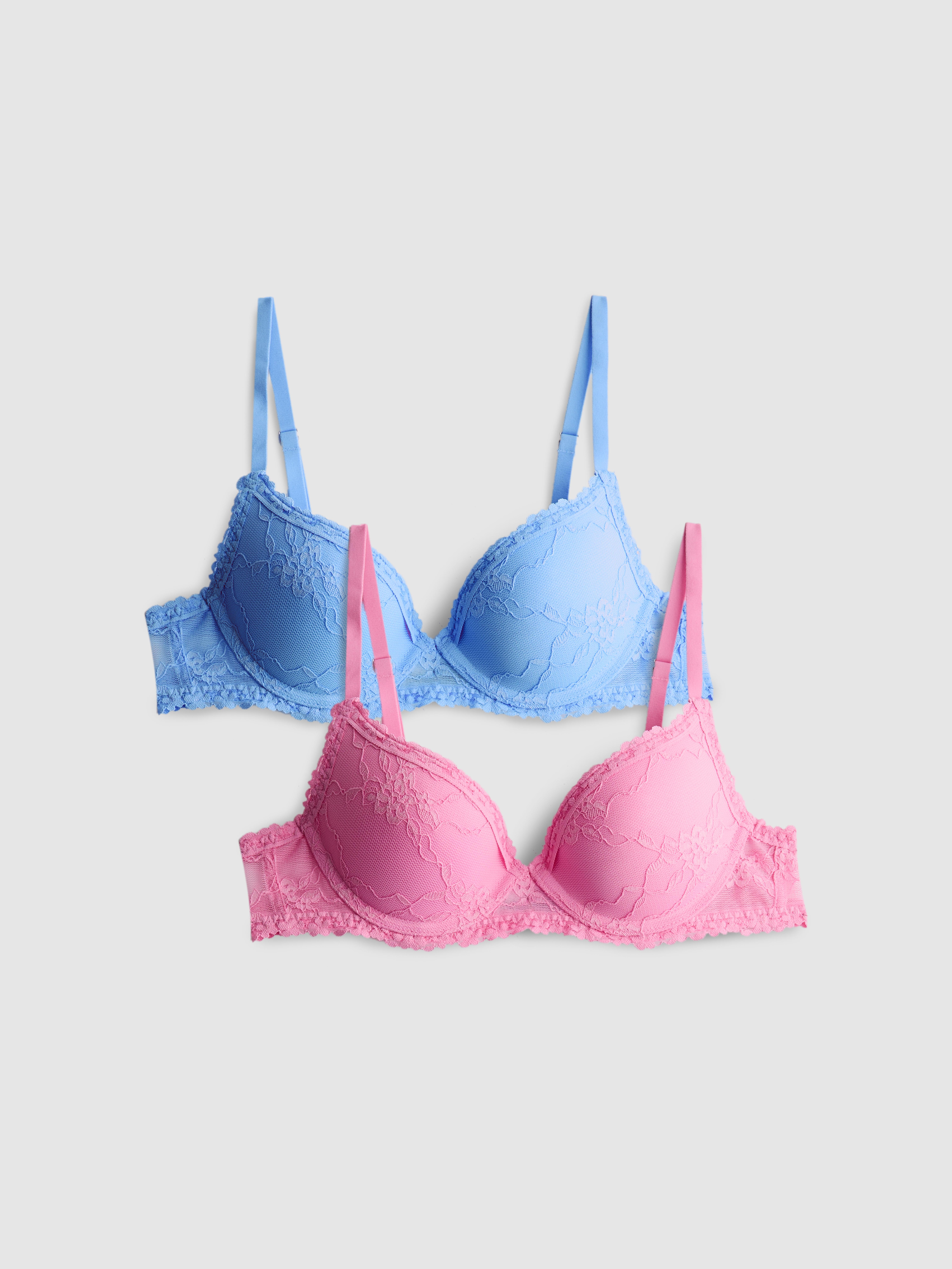 2pk All Over Lace Demi Cup Bras