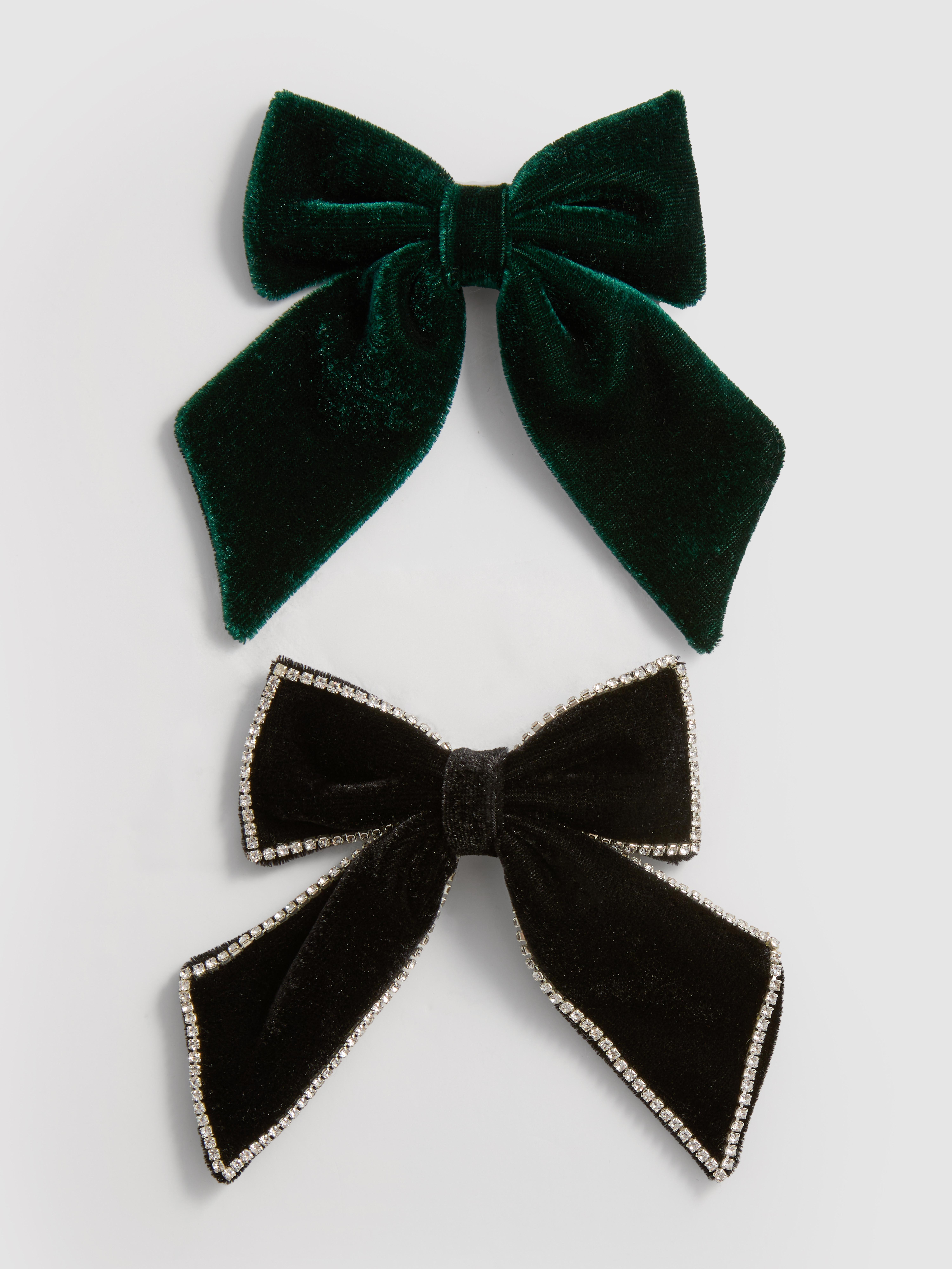 2pk Velvet Bow Hair Clips