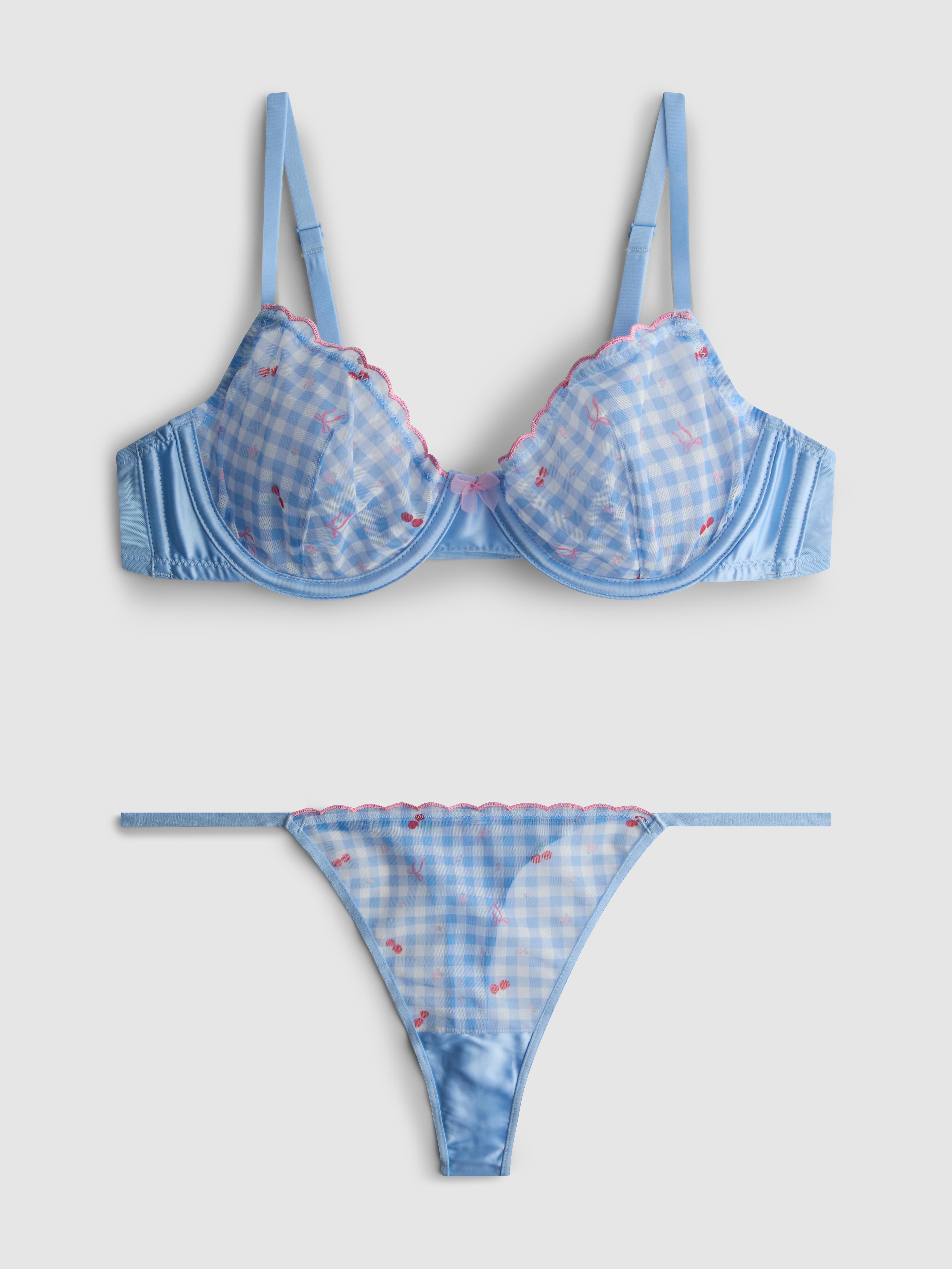 Niet-voorgevormde lingerieset met kersenthema