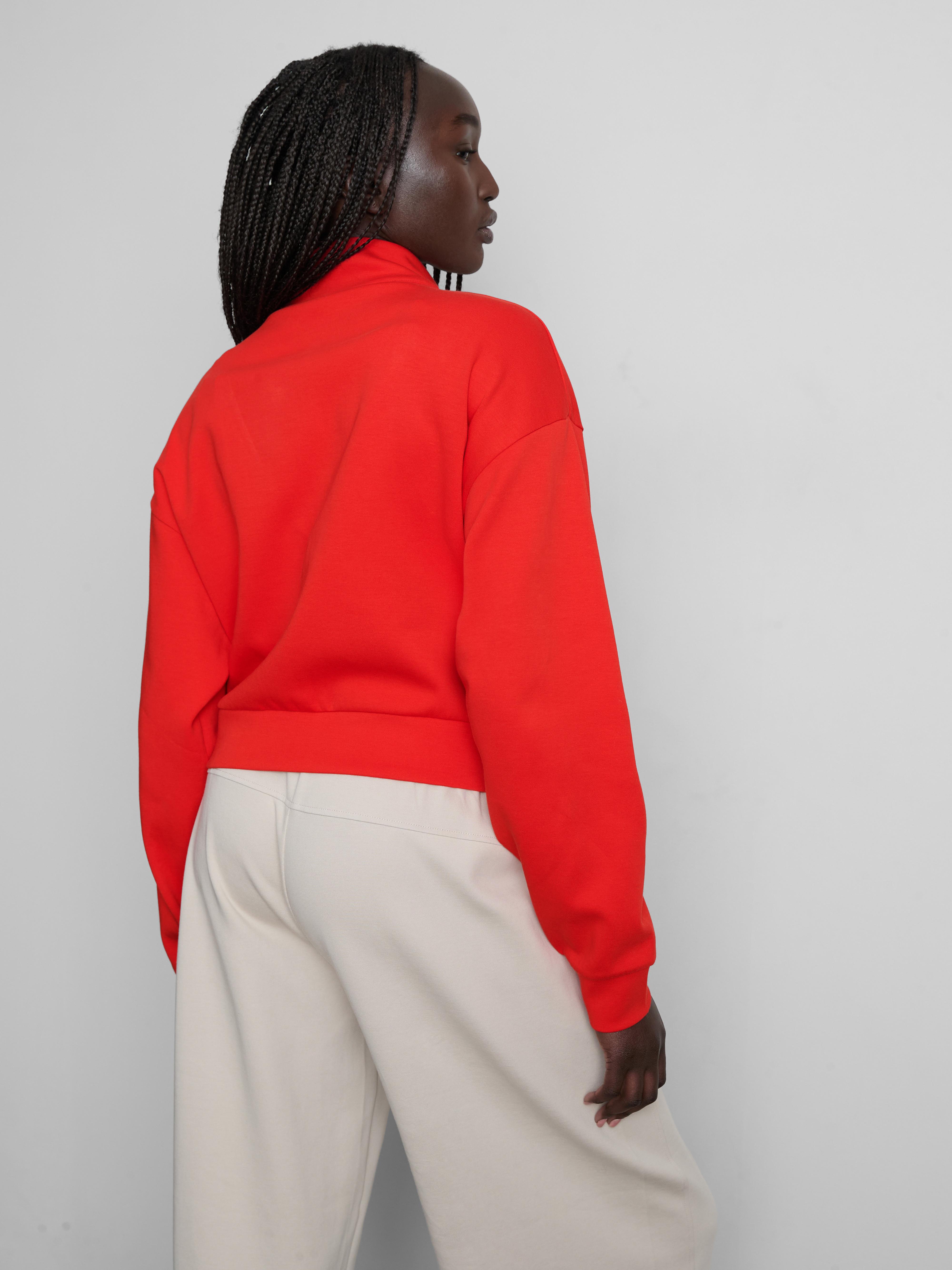 Women's Red Rita Ora High-Neck Zip-Through Jacket