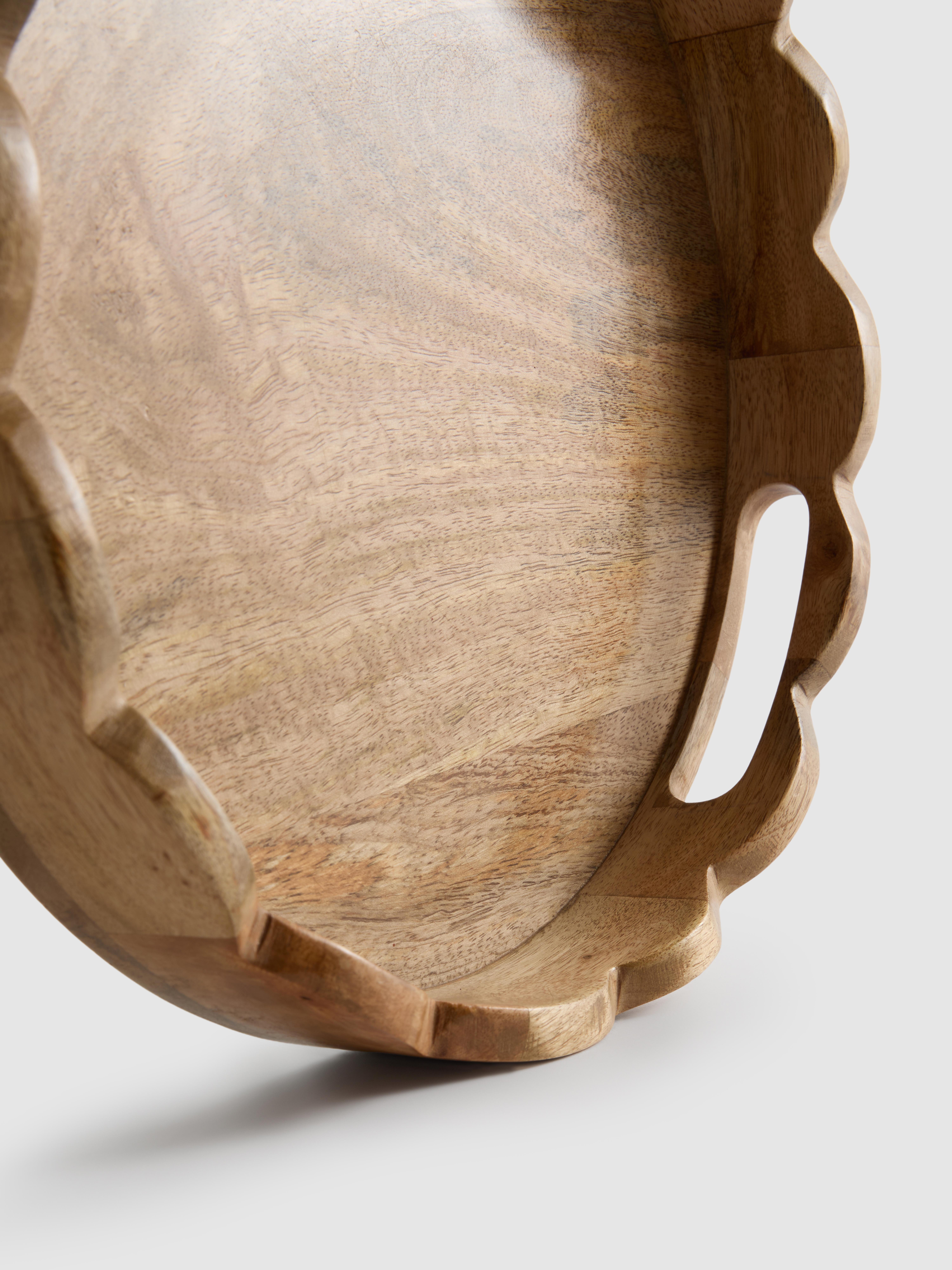Scalloped Edge Wooden Tray