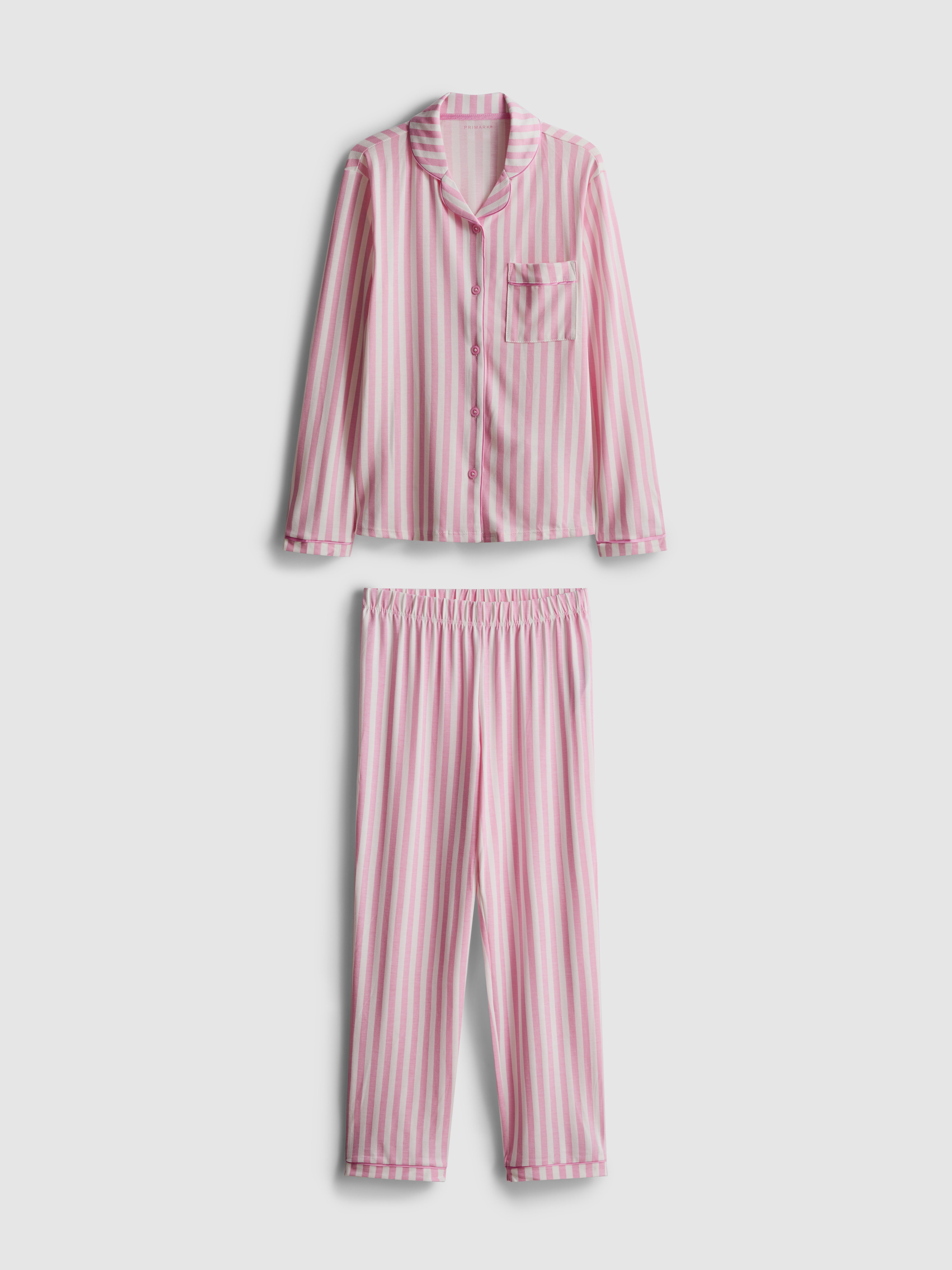 7 - 15 ans | Pyjama boyfriend rose à rayures