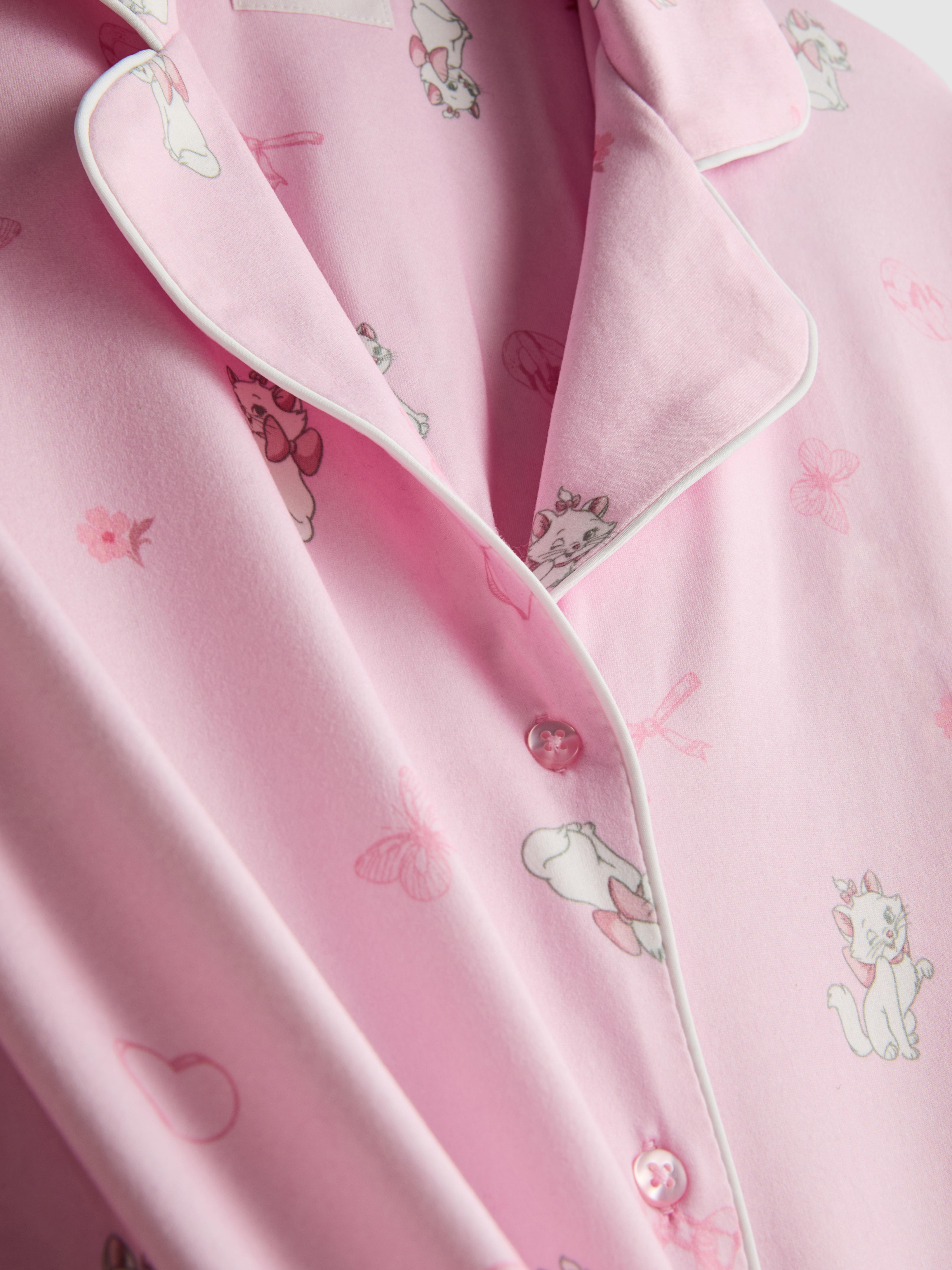 Women's Light Pink Disney’s Marie Printed Boyfriend Pajamas