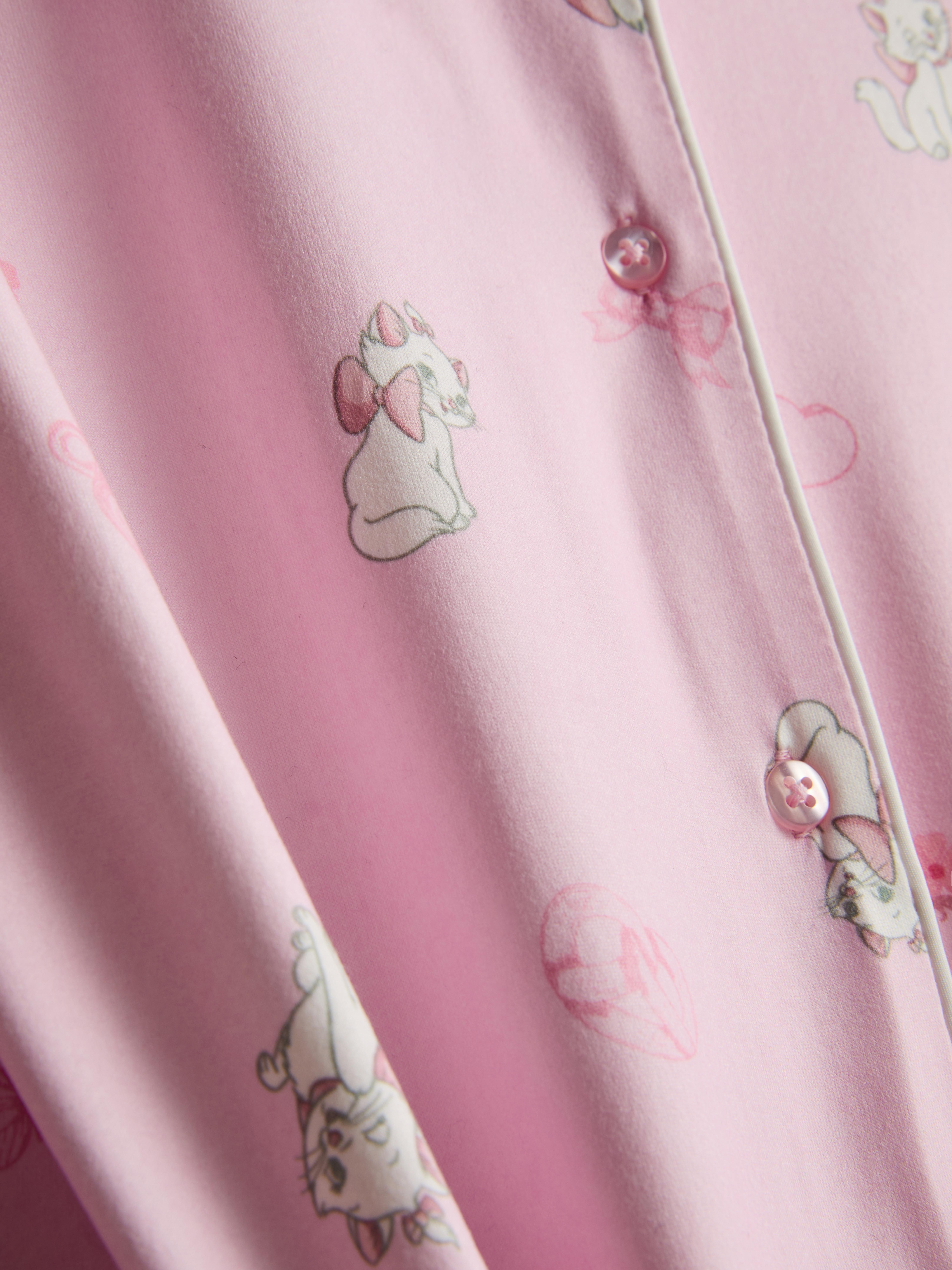Women's Light Pink Disney’s Marie Printed Boyfriend Pajamas