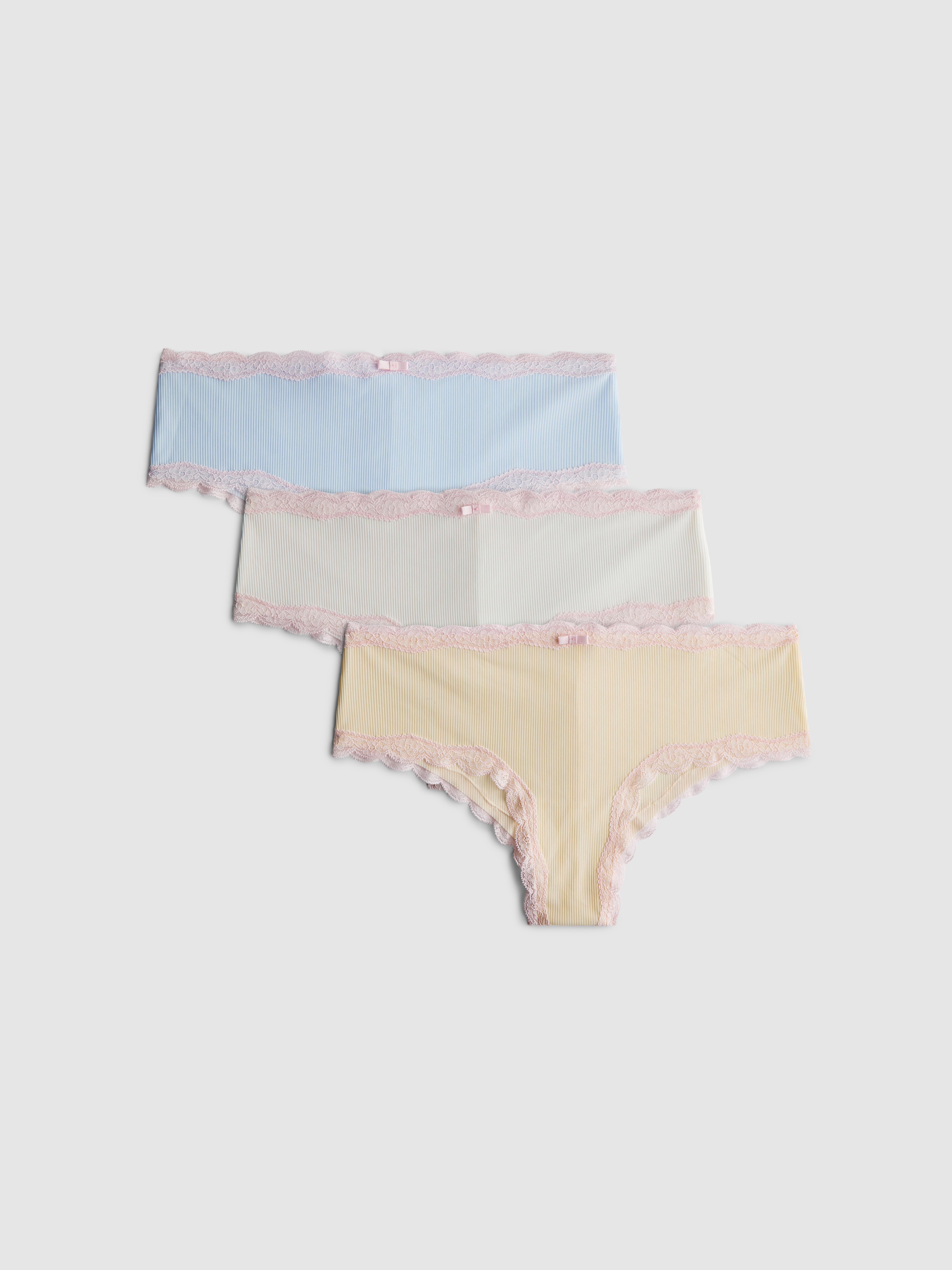 Hipsters van geribd microvezel, set van 3