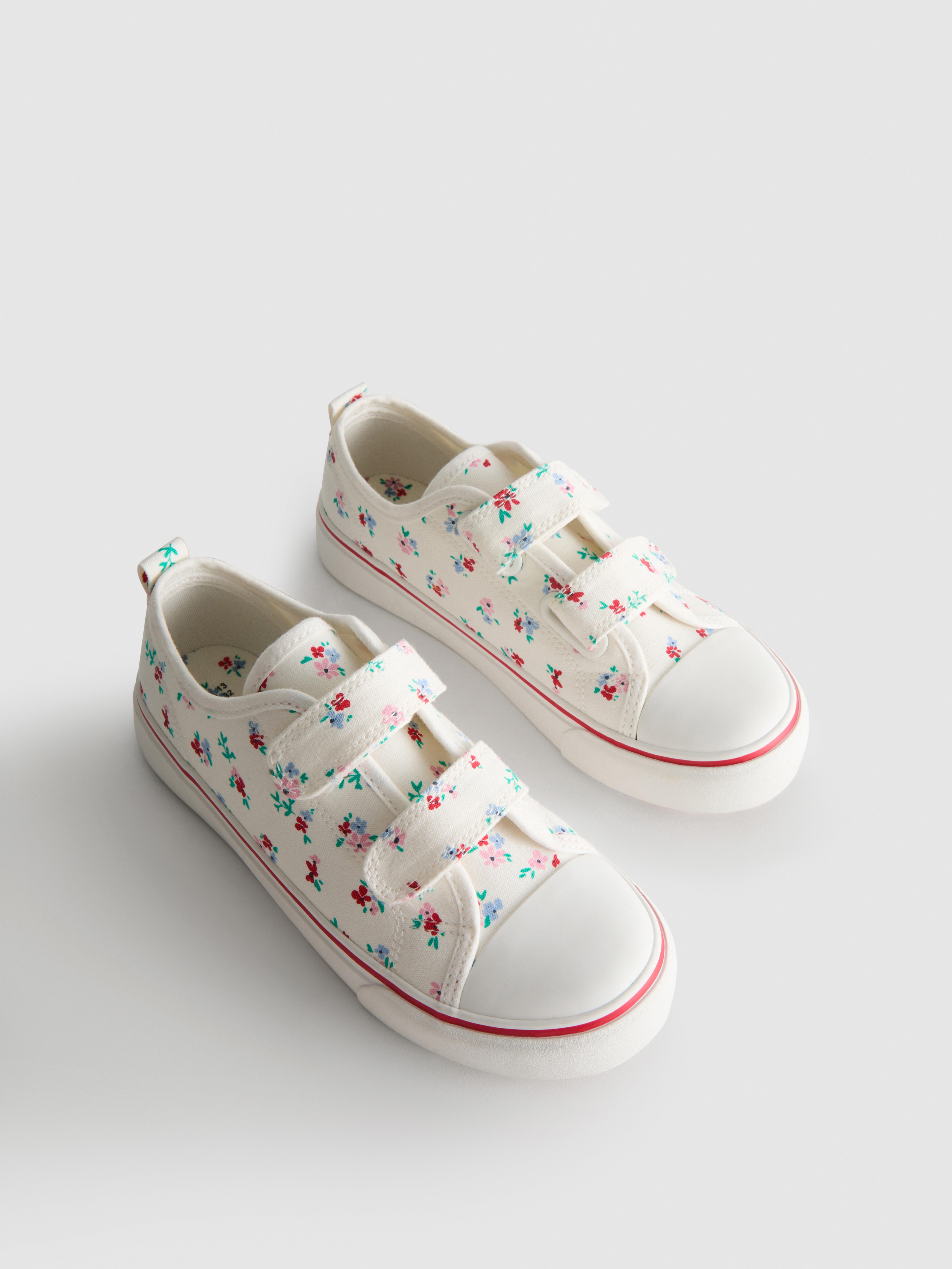Floral Canvas Low-Top Trainers