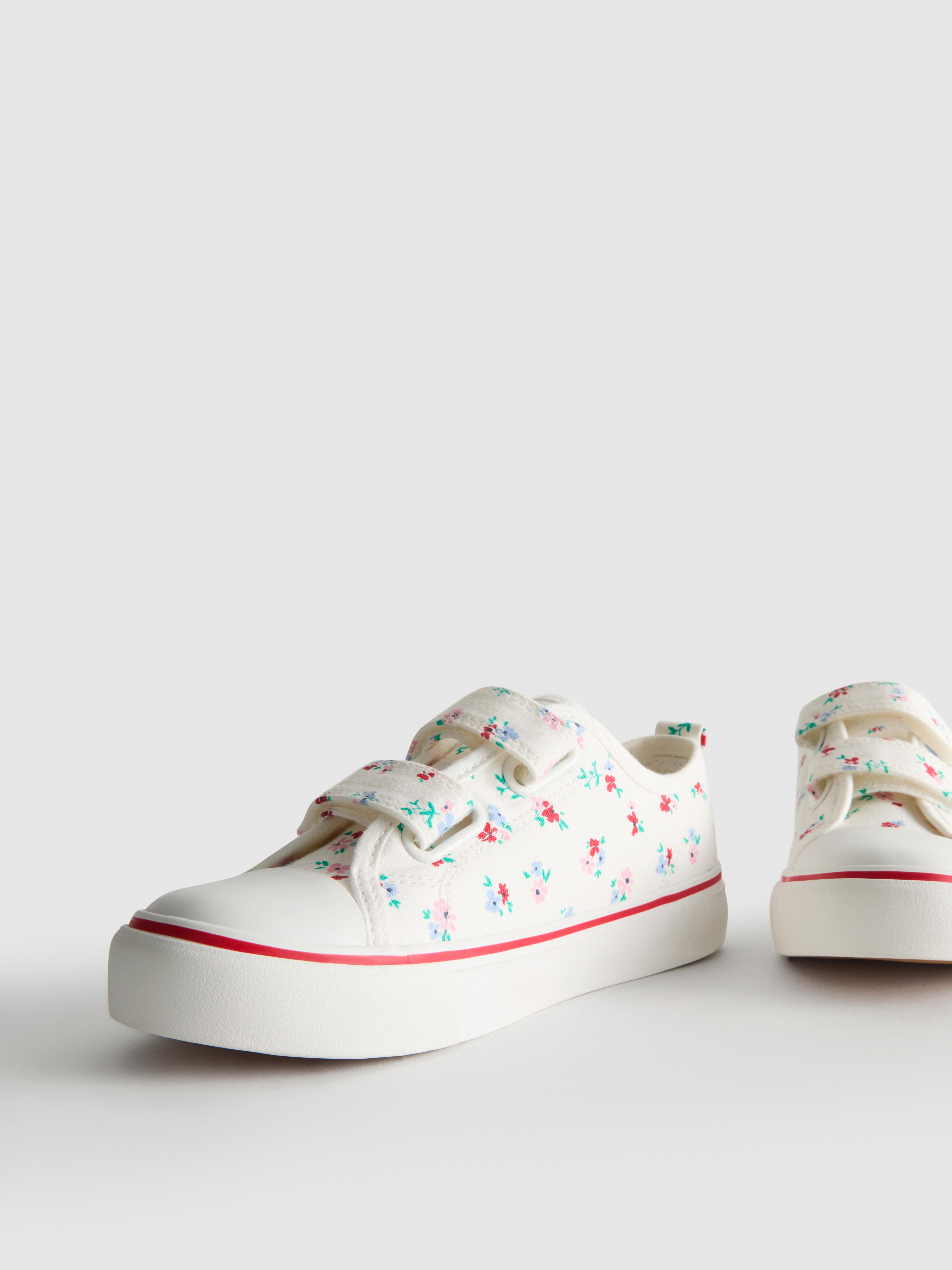Floral Canvas Low-Top Trainers