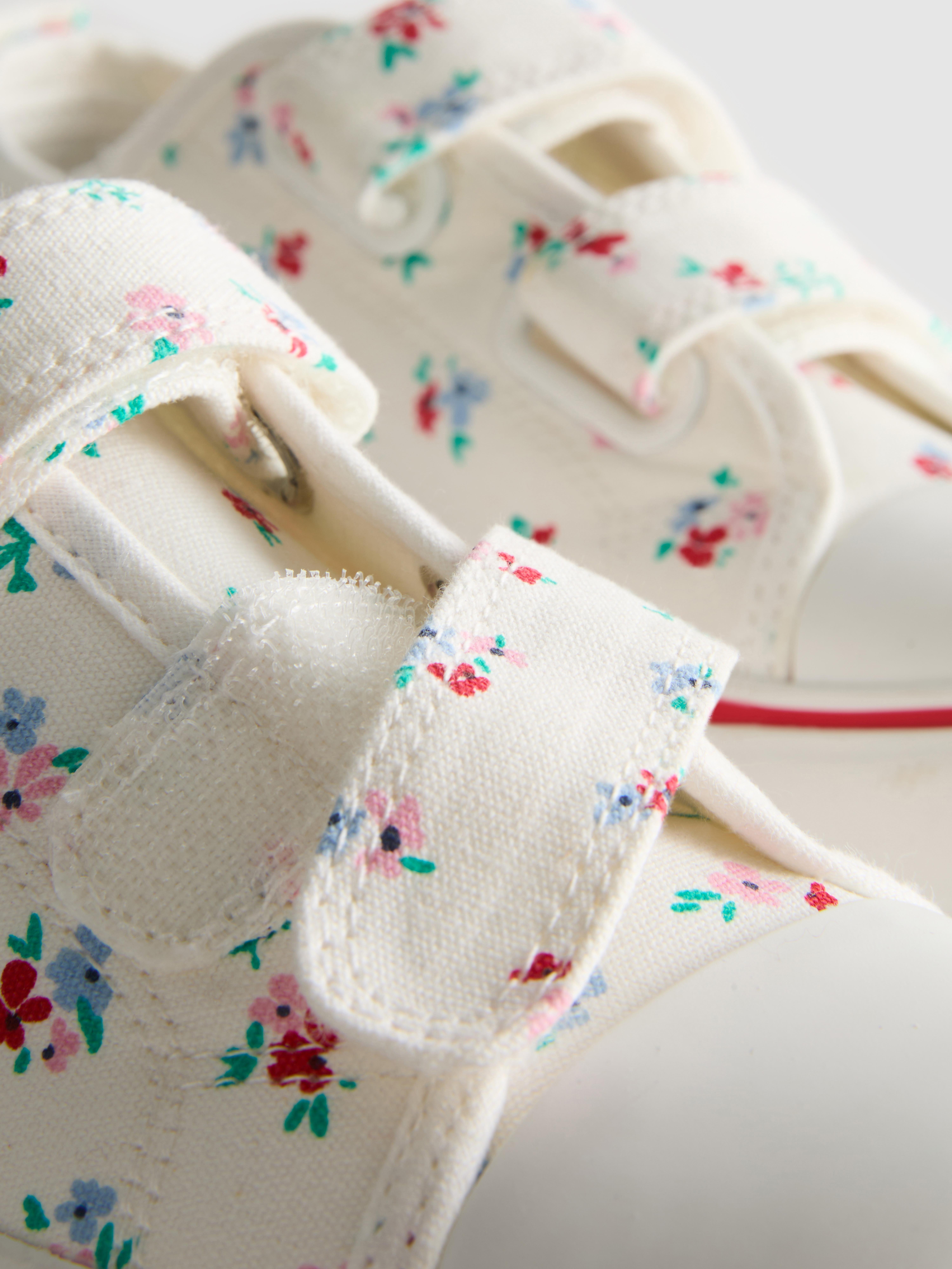 Floral Canvas Low-Top Trainers