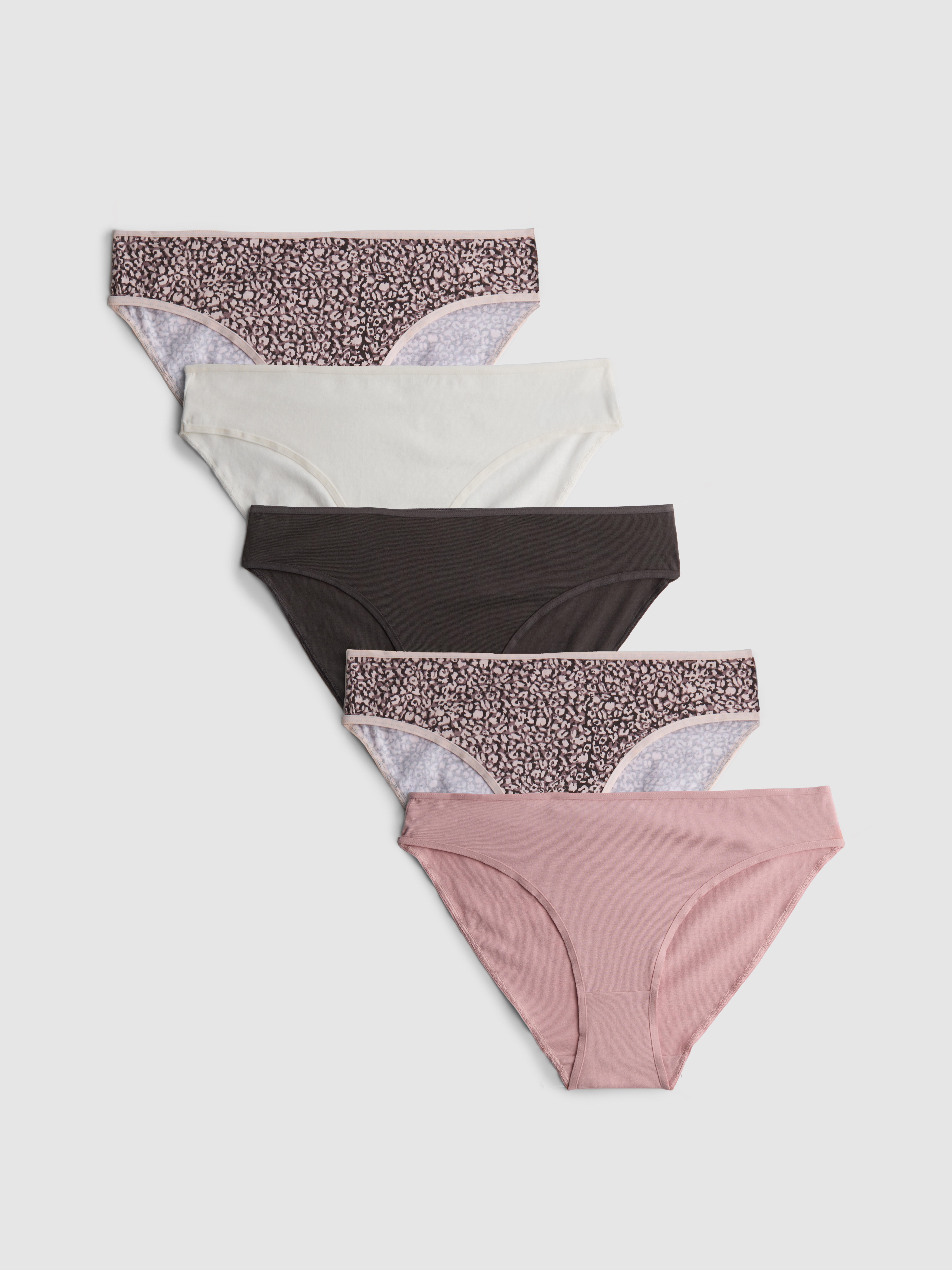 Katoenrijke minislips met print, set van 5