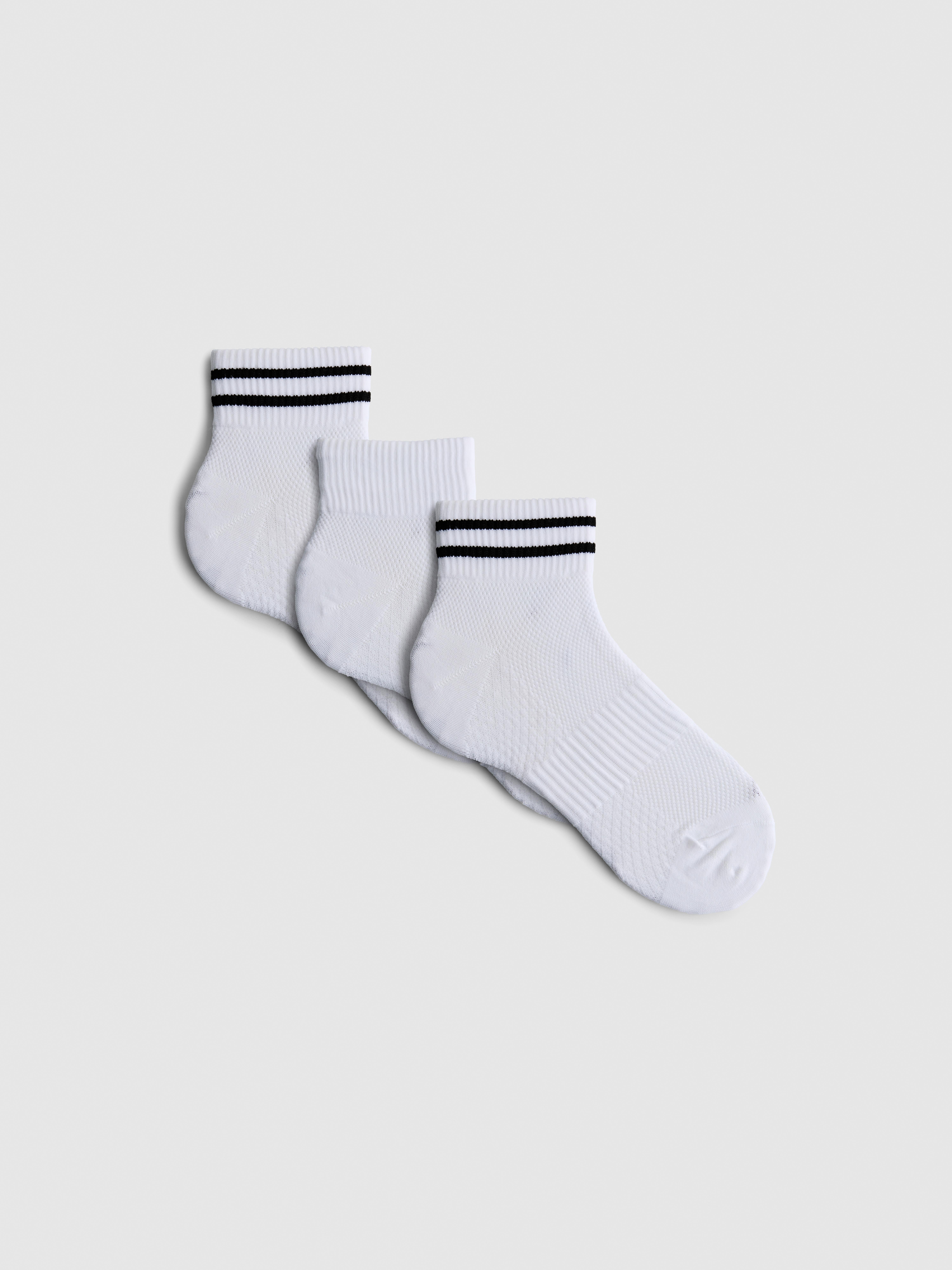3pk Microfibre Quarter Crew Socks