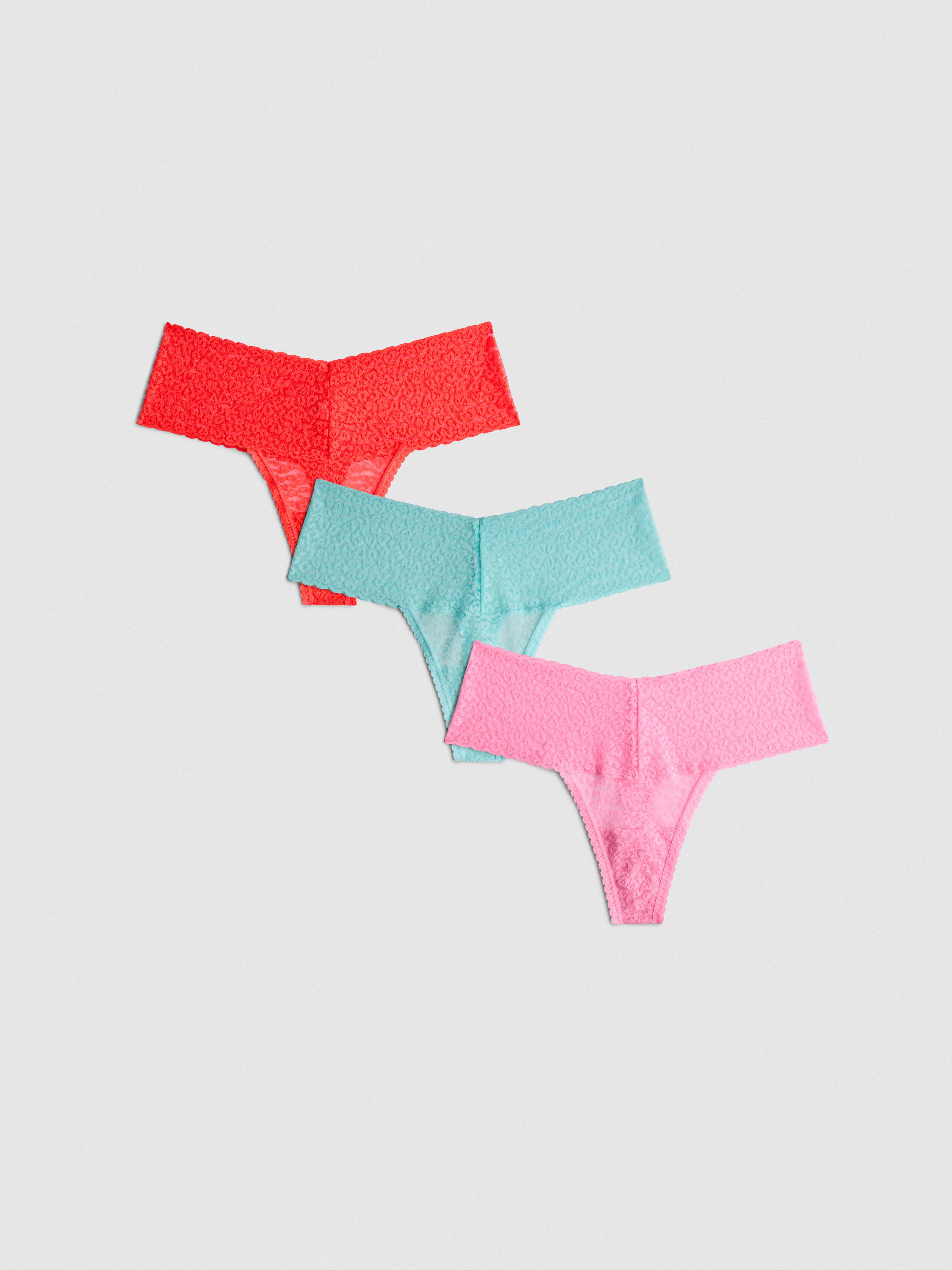 3pk Lace Bandeau Thongs