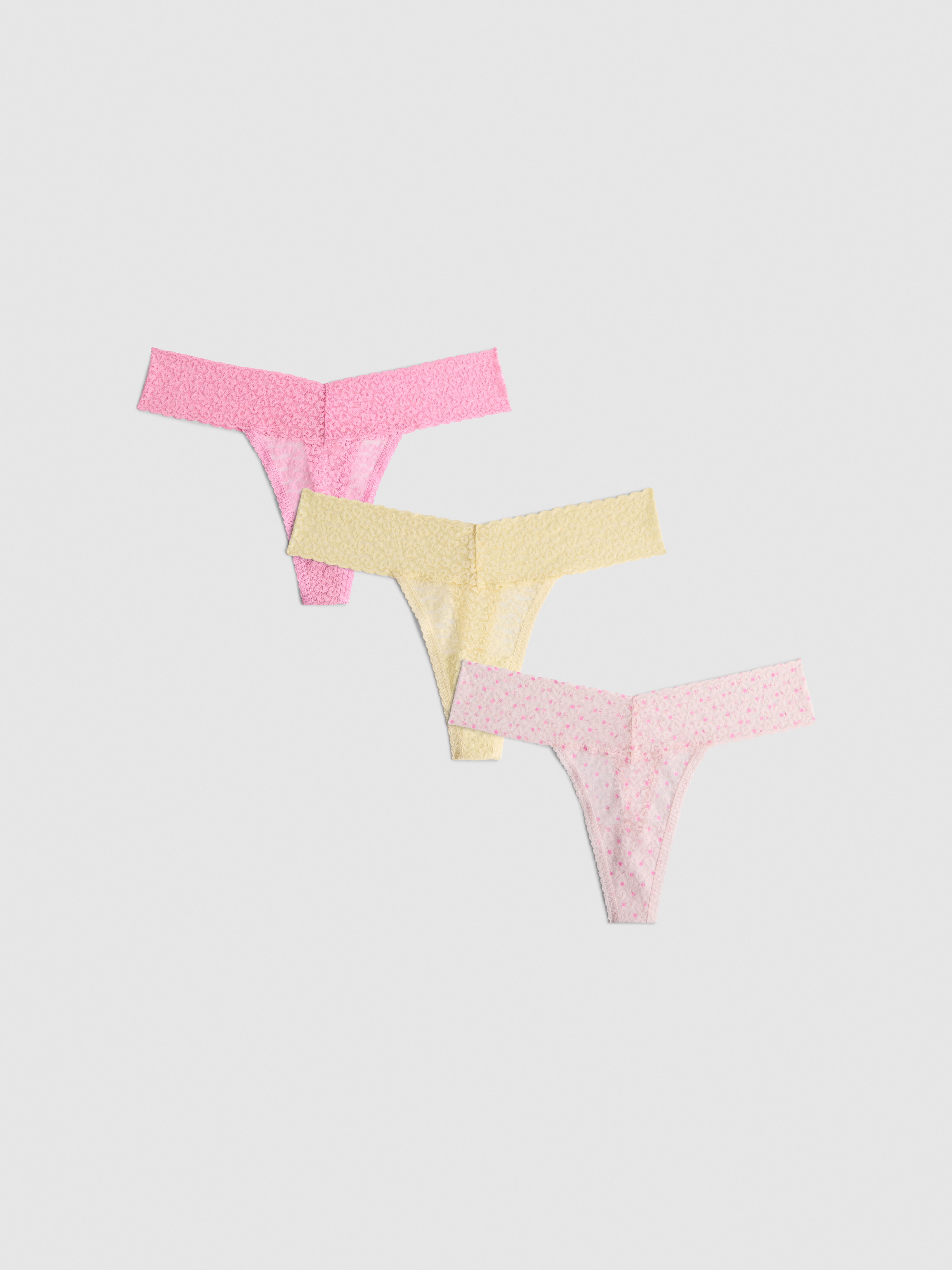 3pk Lace Bandeau Thongs
