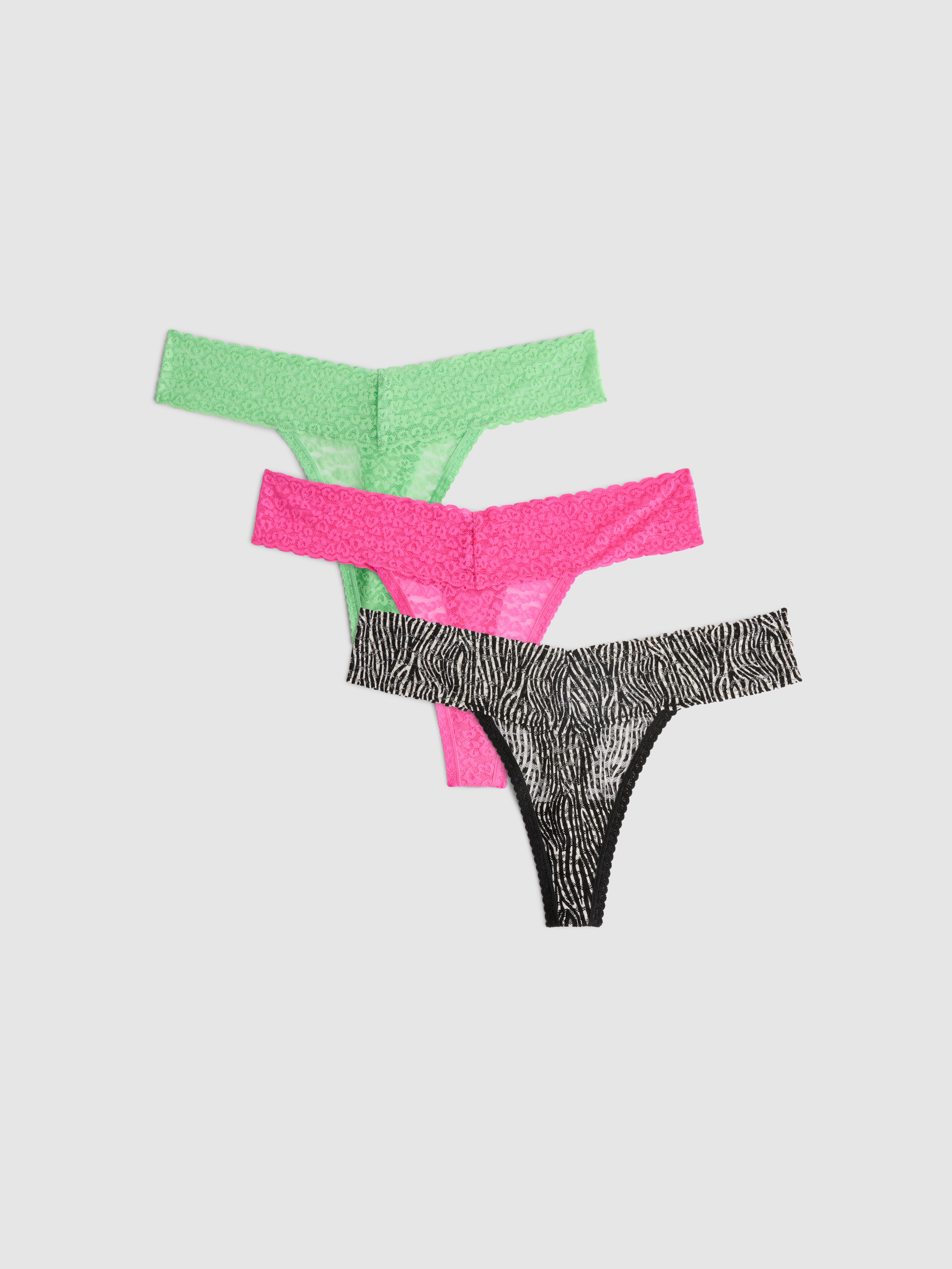 Lot de 3 strings bandeau en dentelle