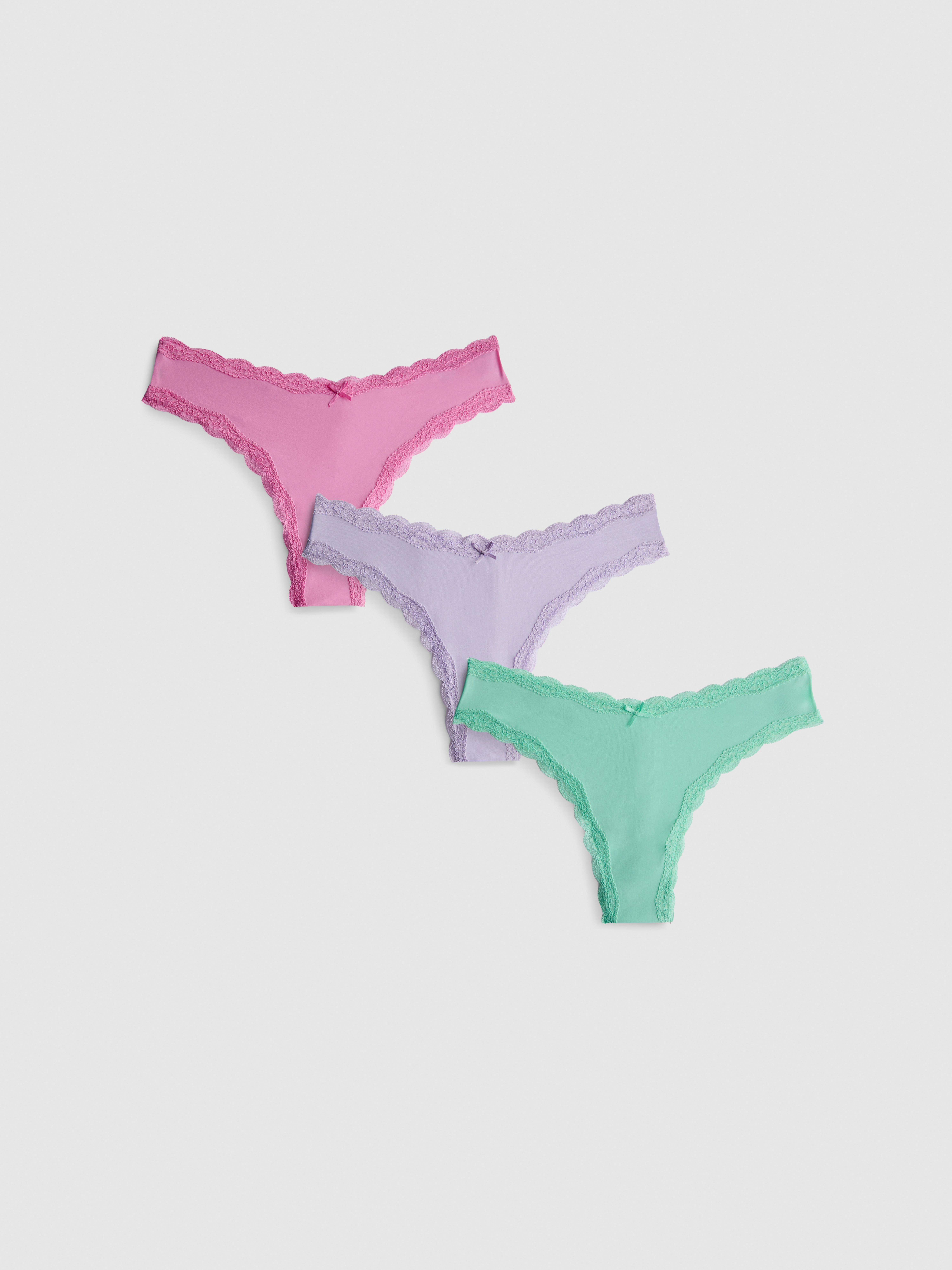Lot de 3 culottes brésiliennes en microfibre Lilas