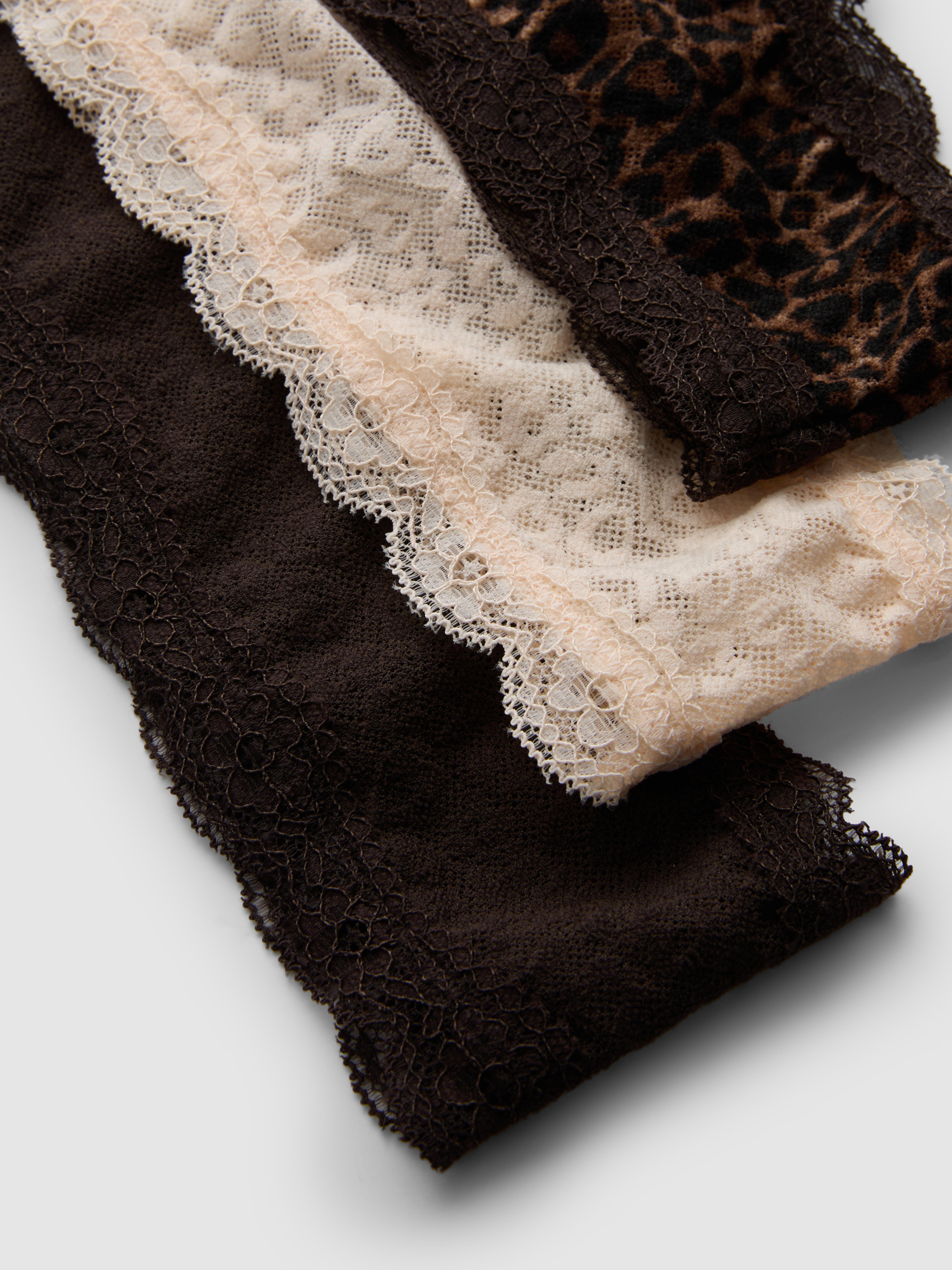 3pk All-Over Lace Thongs