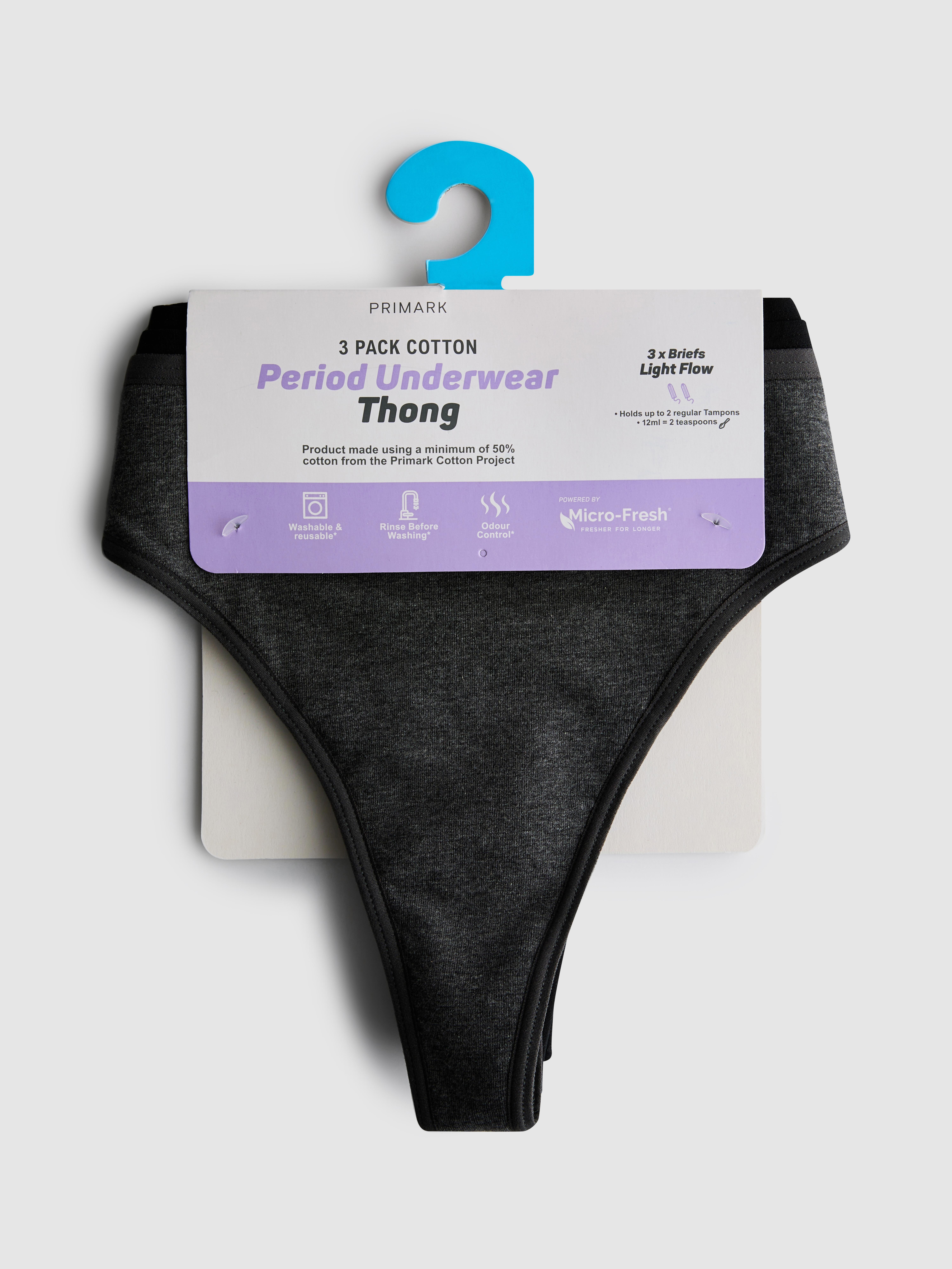 Lot de 3 strings menstruels en coton majoritaire