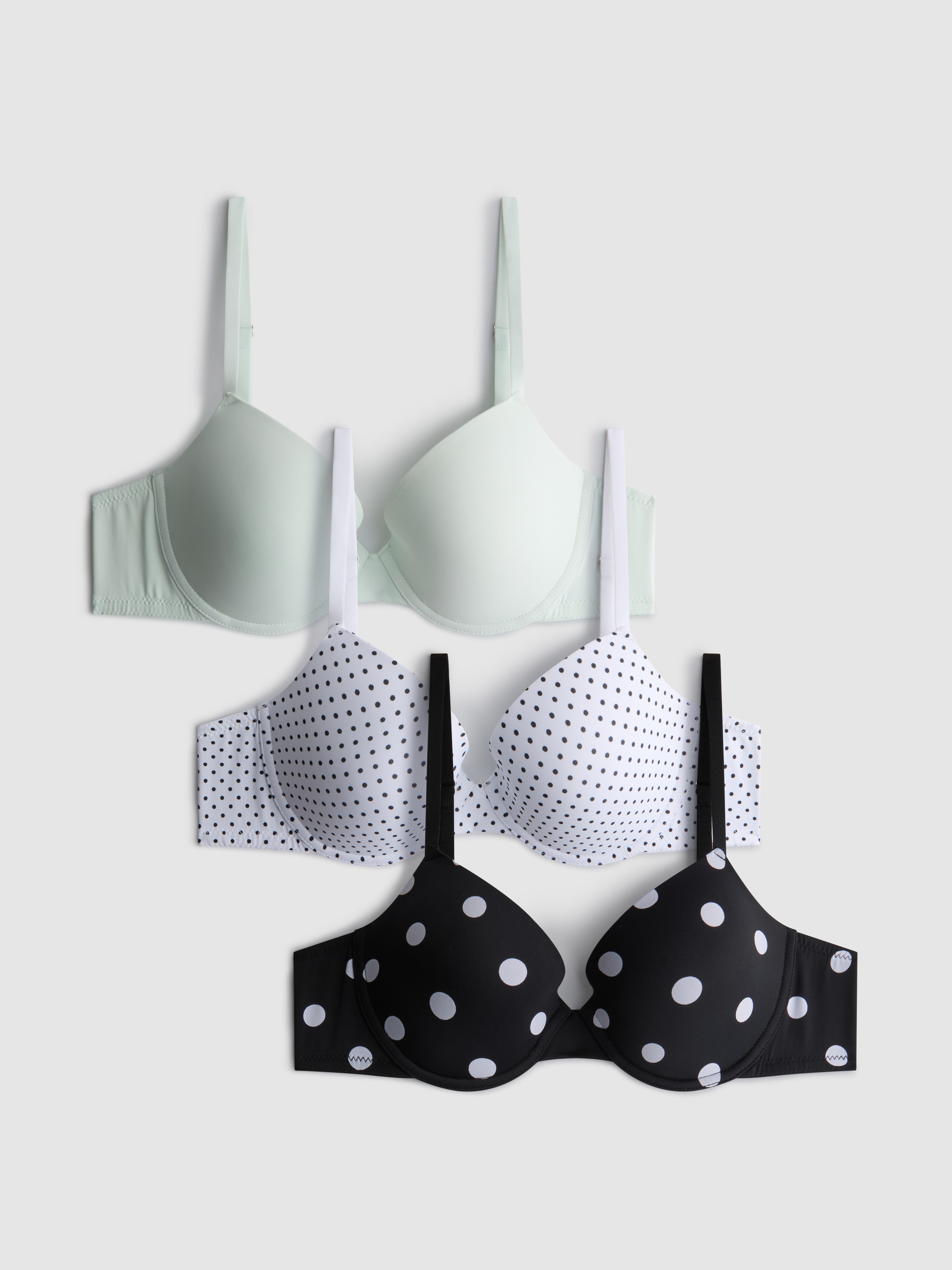 3pk A-E Printed T-Shirt Bras