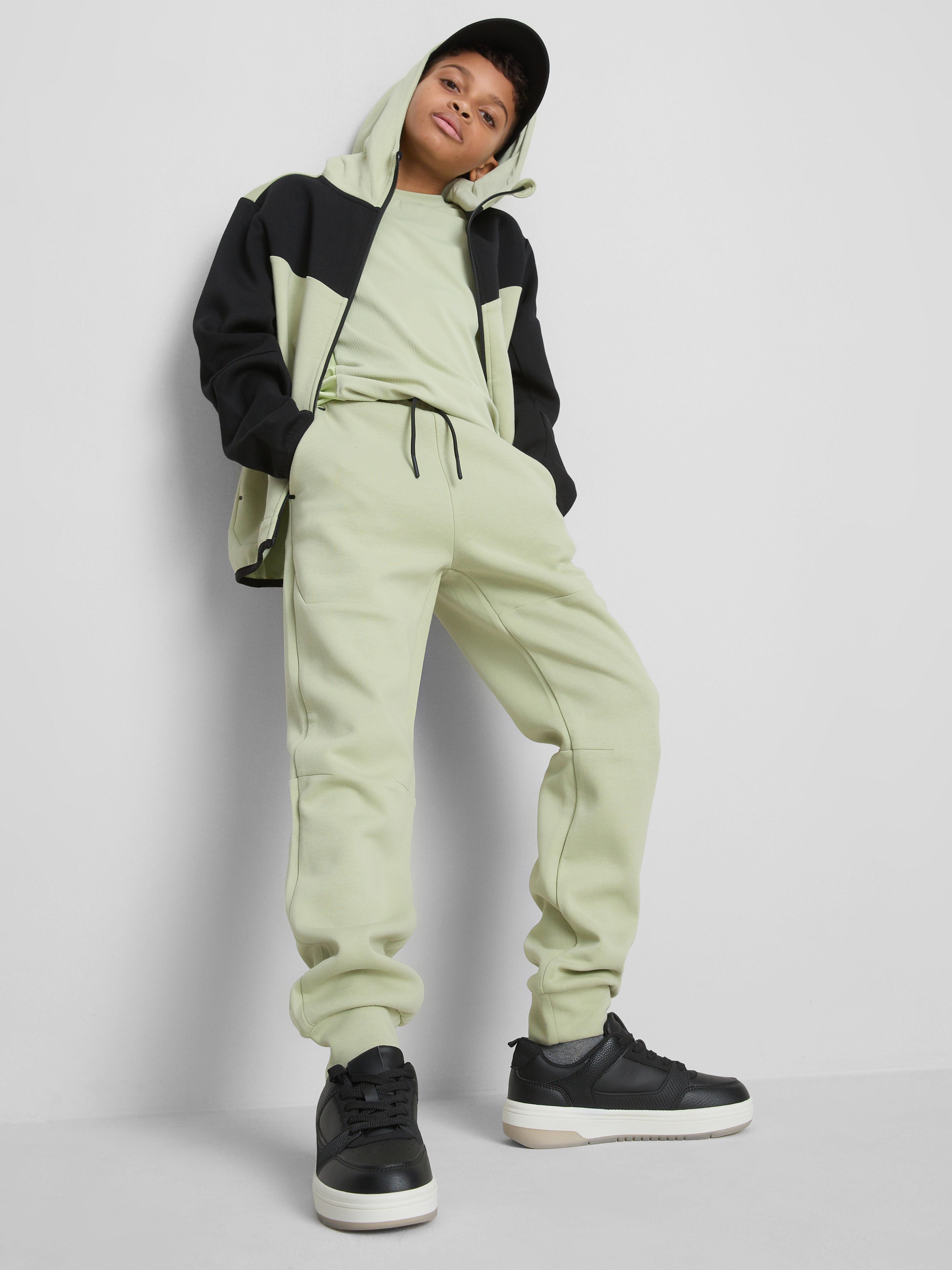 Boys Light Green 9-15yrs | Cuffed Track Joggers