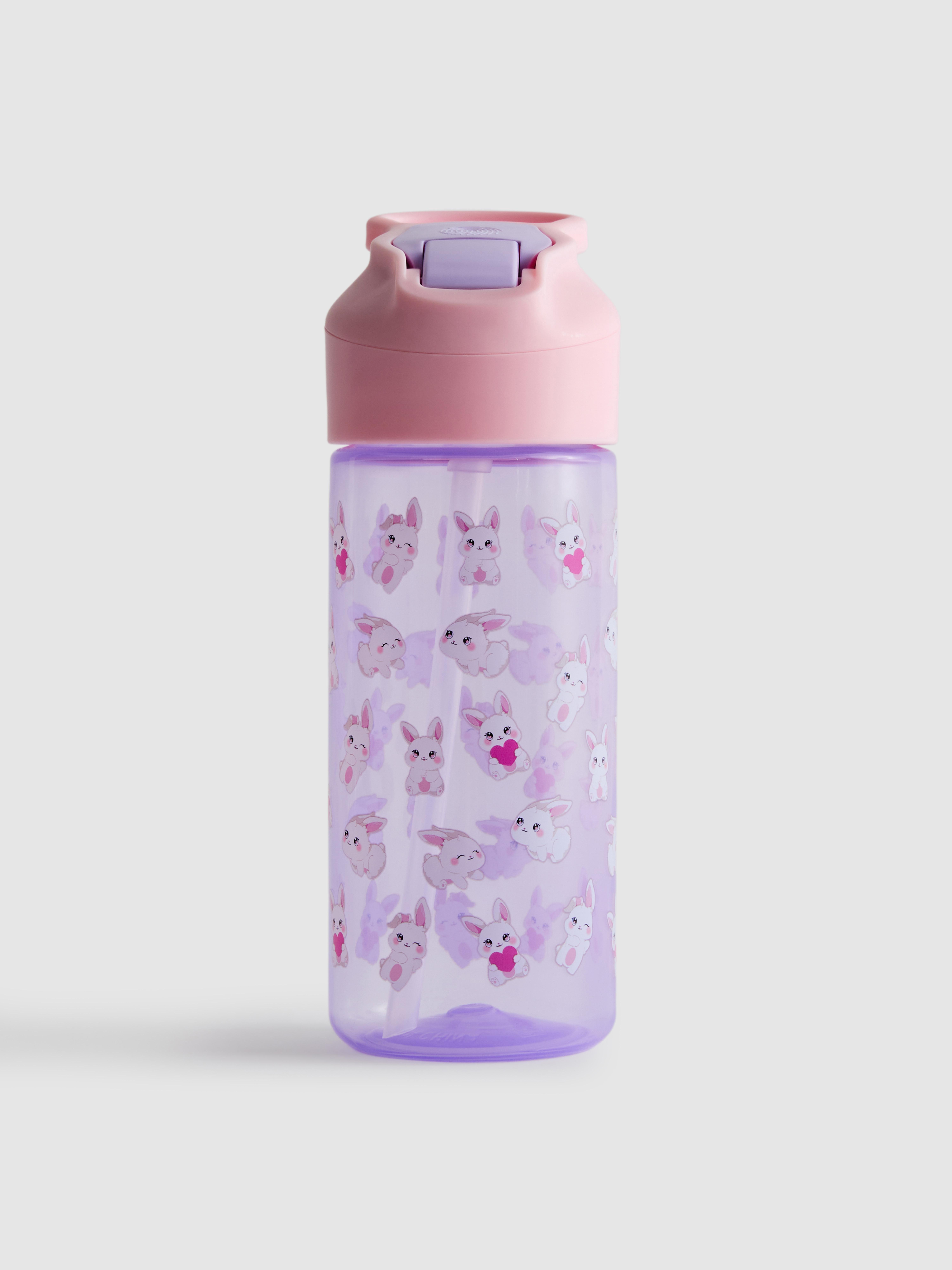 Gemusterte Trinkflasche mit Pop-Up-Strohhalm