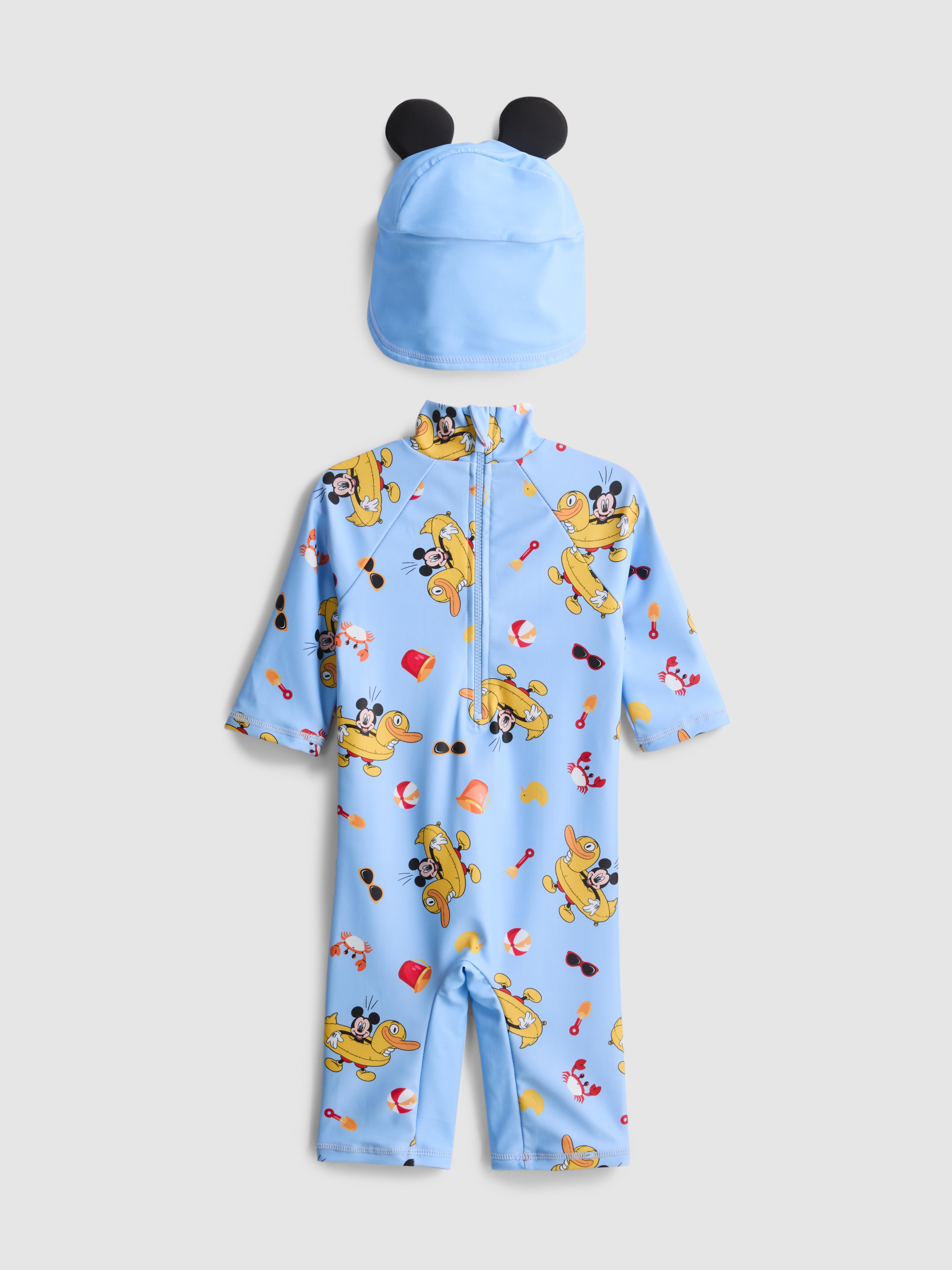 3 - 36 luni | Set cu costum de baie și pălărie de soare Mickey Mouse de la Disney