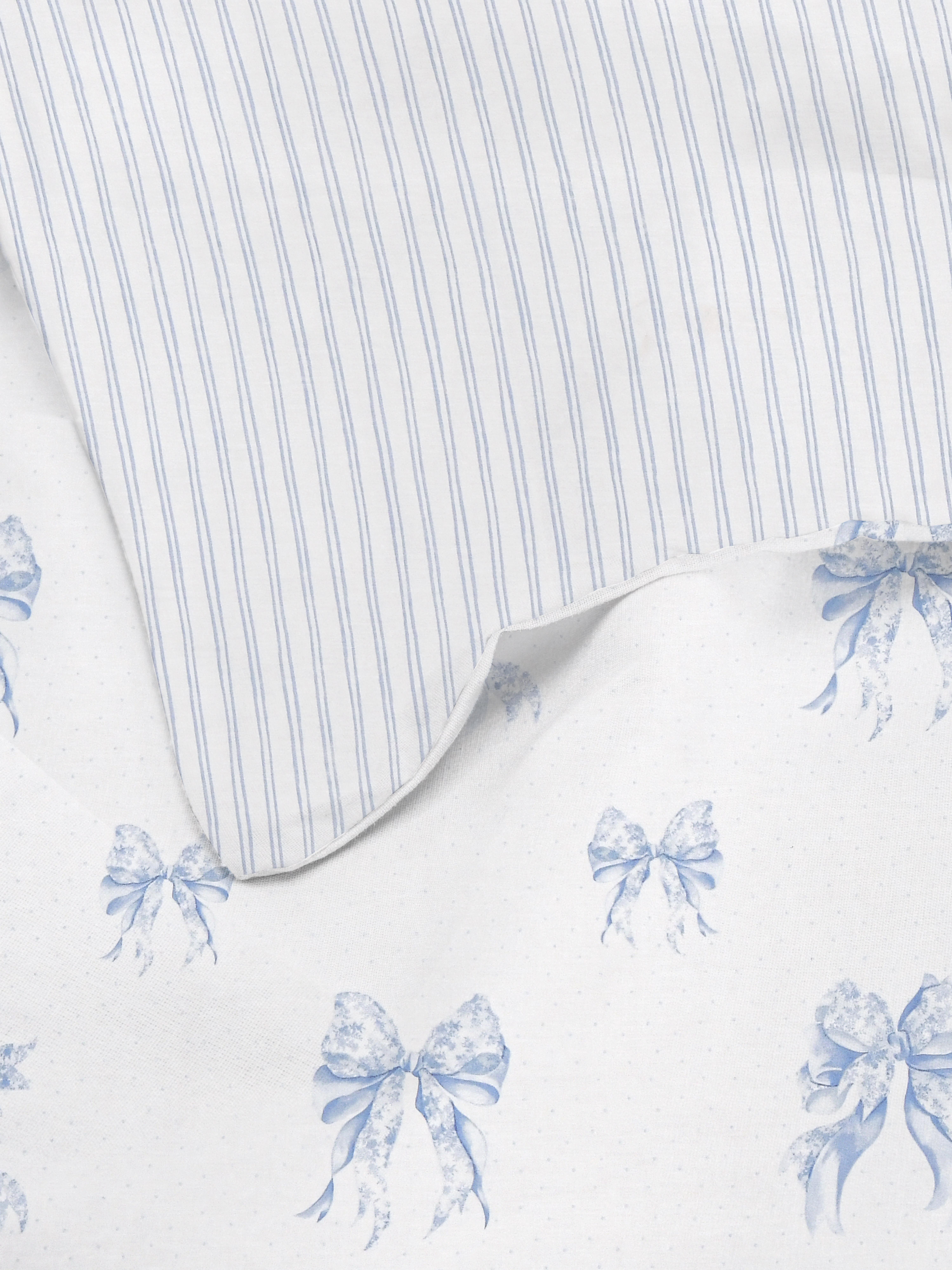 Toile Bow and Stripe King Duvet Cover Set