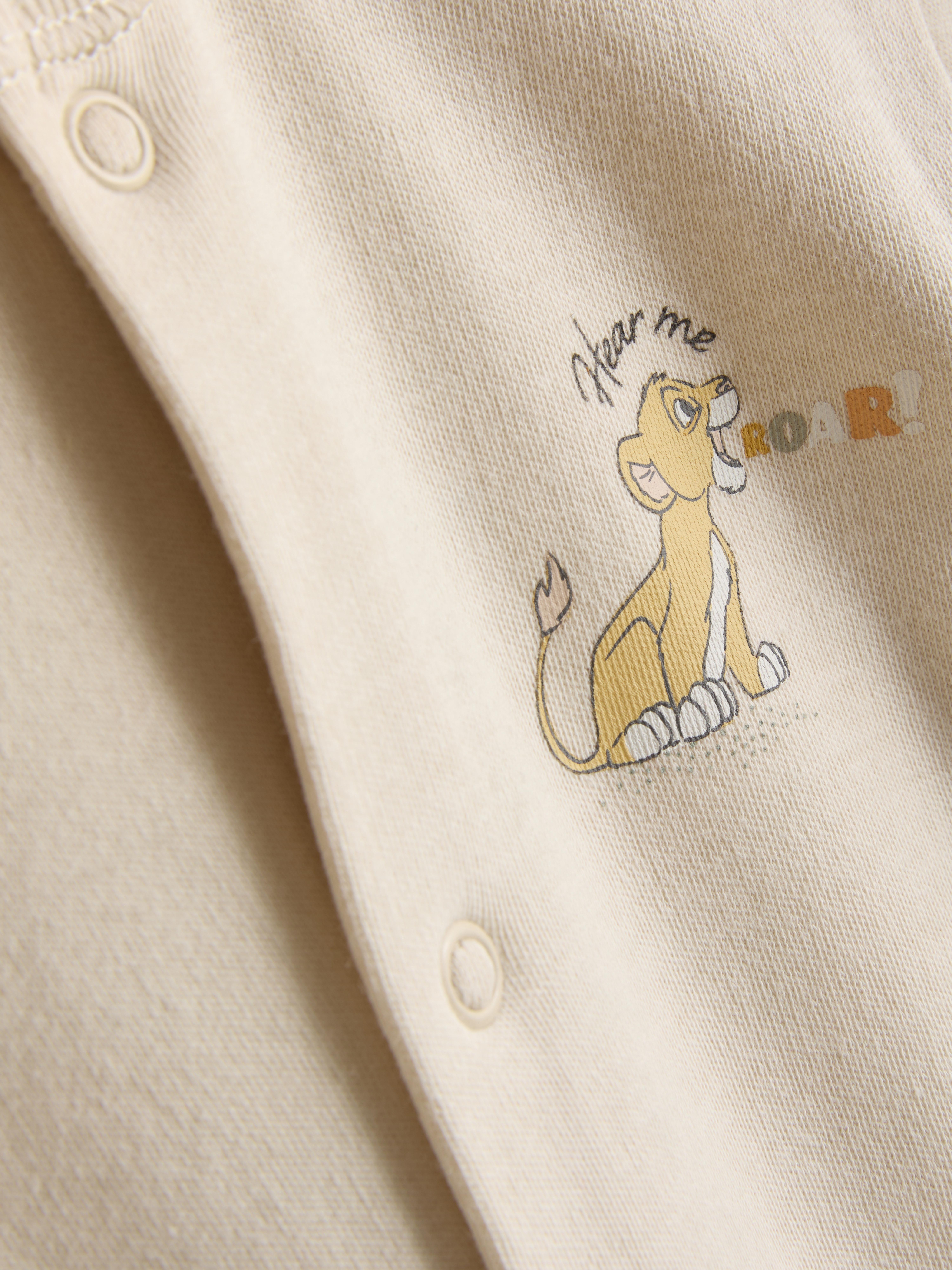 Baby Girls;Boys;Unisex Ivory 0-24mths | 3pk Disney’s The Lion King Simba Snap Button Sleepers