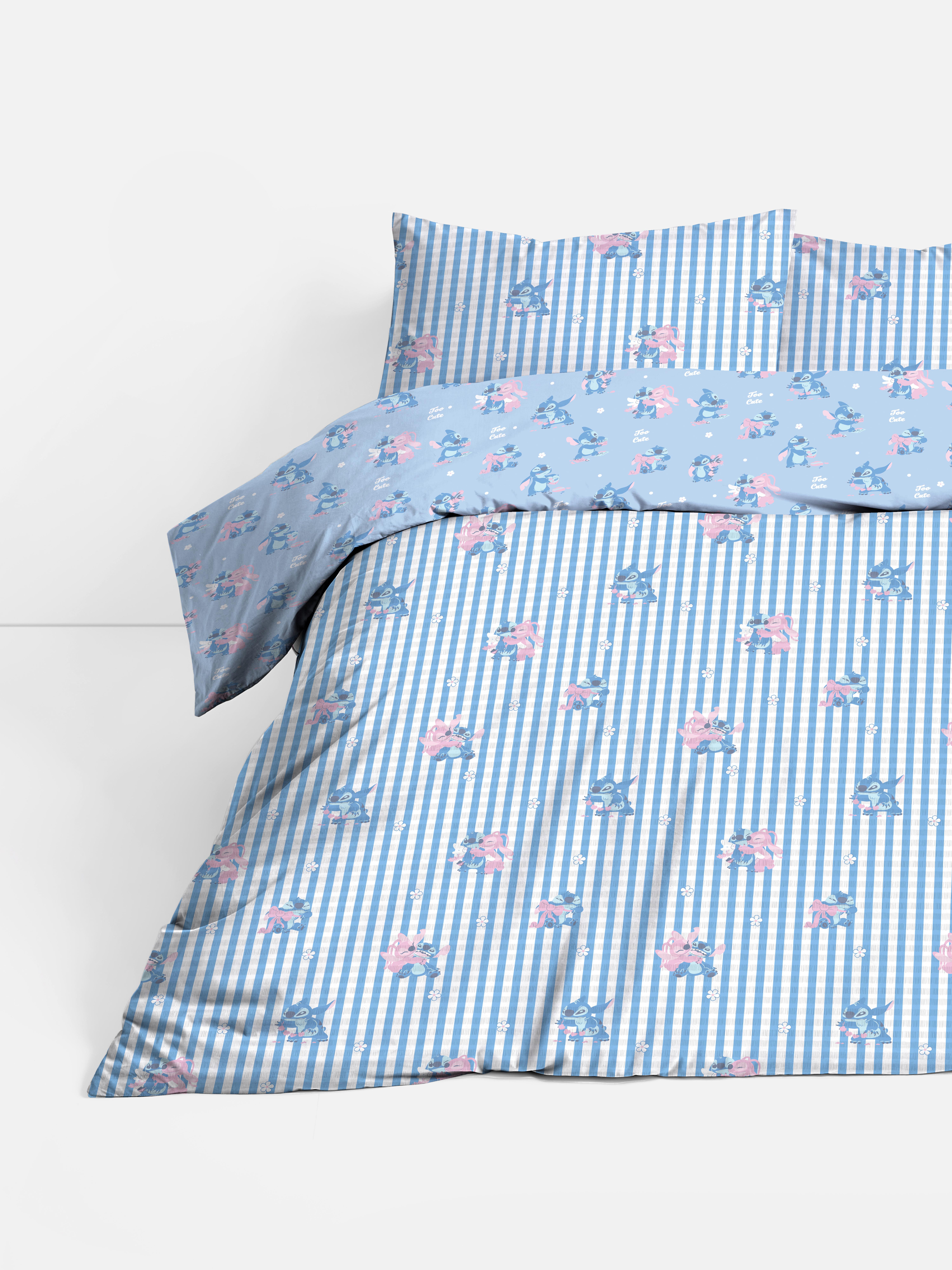 Geruit tweepersoons dekbedovertrek Disney's Stitch